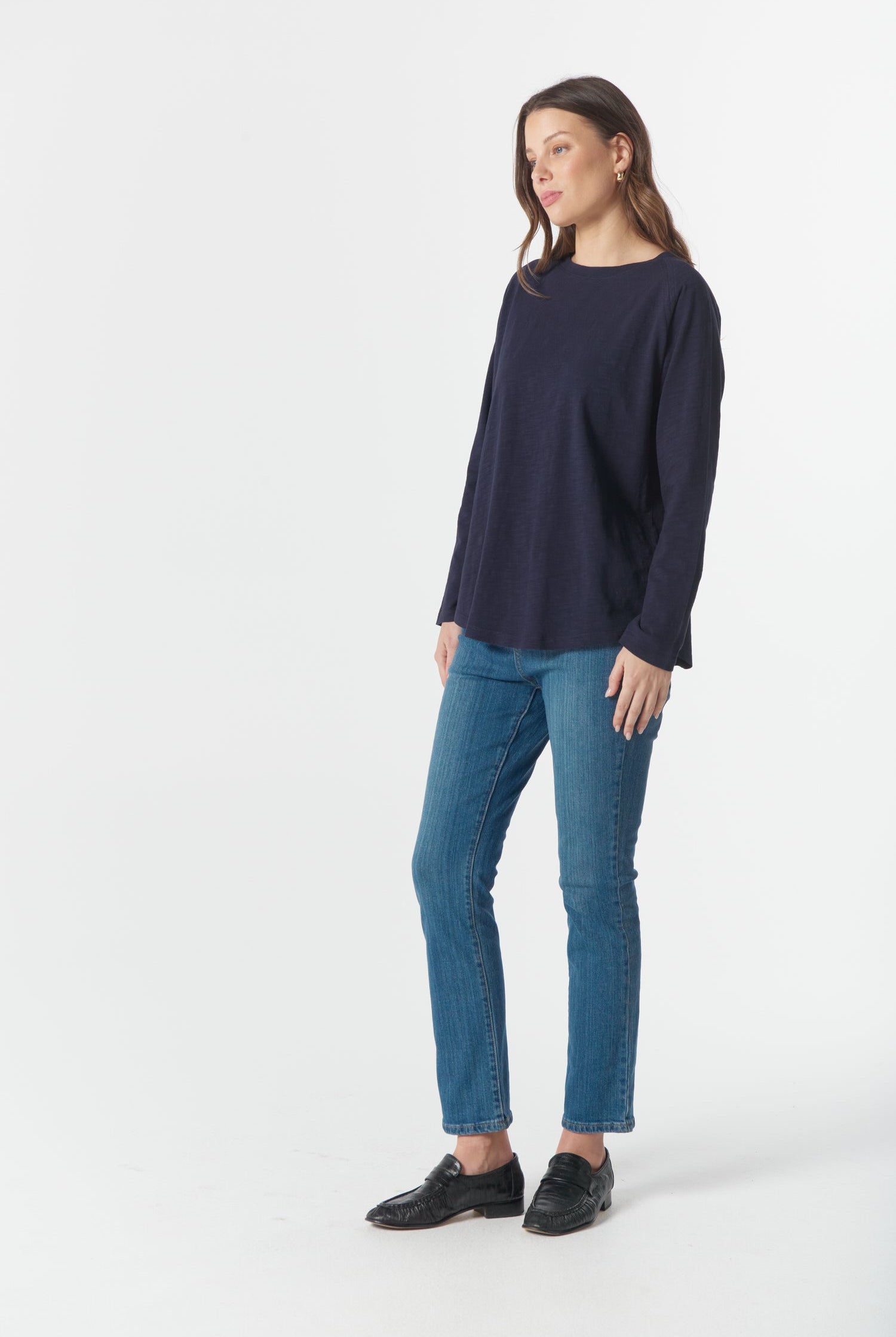On Repeat Raglan Tee - Parisian Navy by cloth+paper+scissors. Timeless women’s fashion using natural fibres and classic shapes