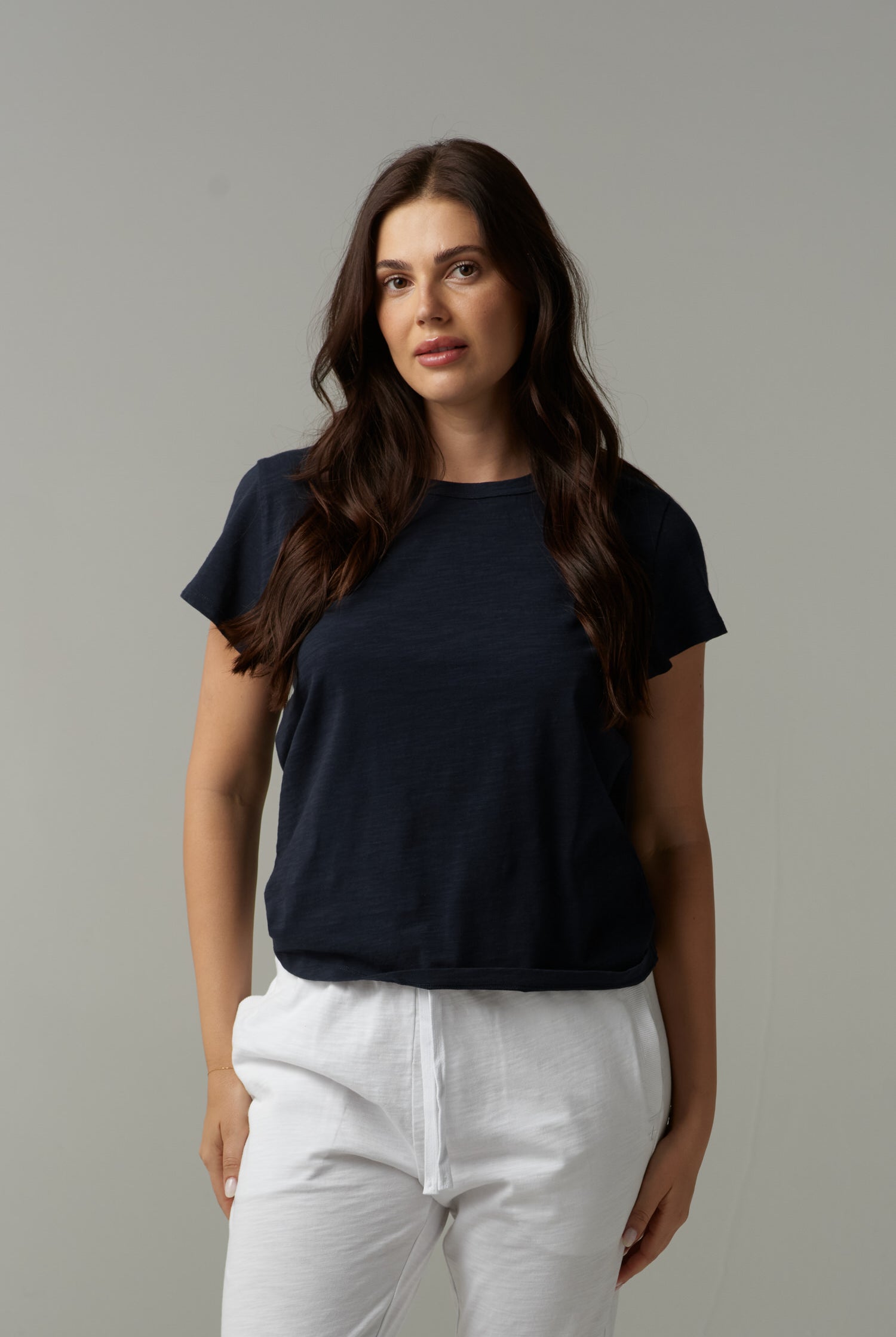 cloth+paper+scissors Tees Basic Cotton Crew Neck Tee - Parisian Navy
