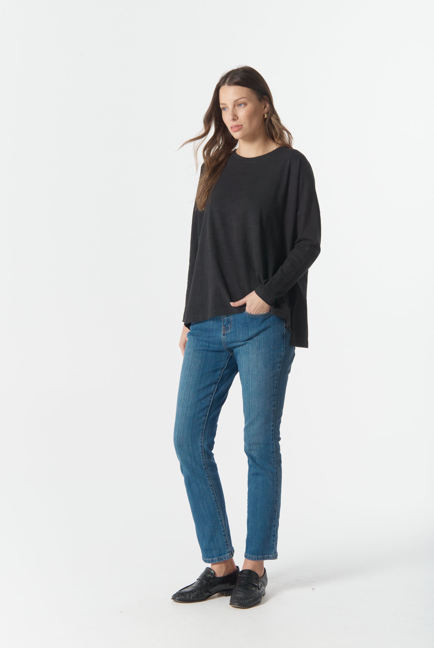 cloth+paper+scissors Tees Drop Sleeve Boxy Tee - Black