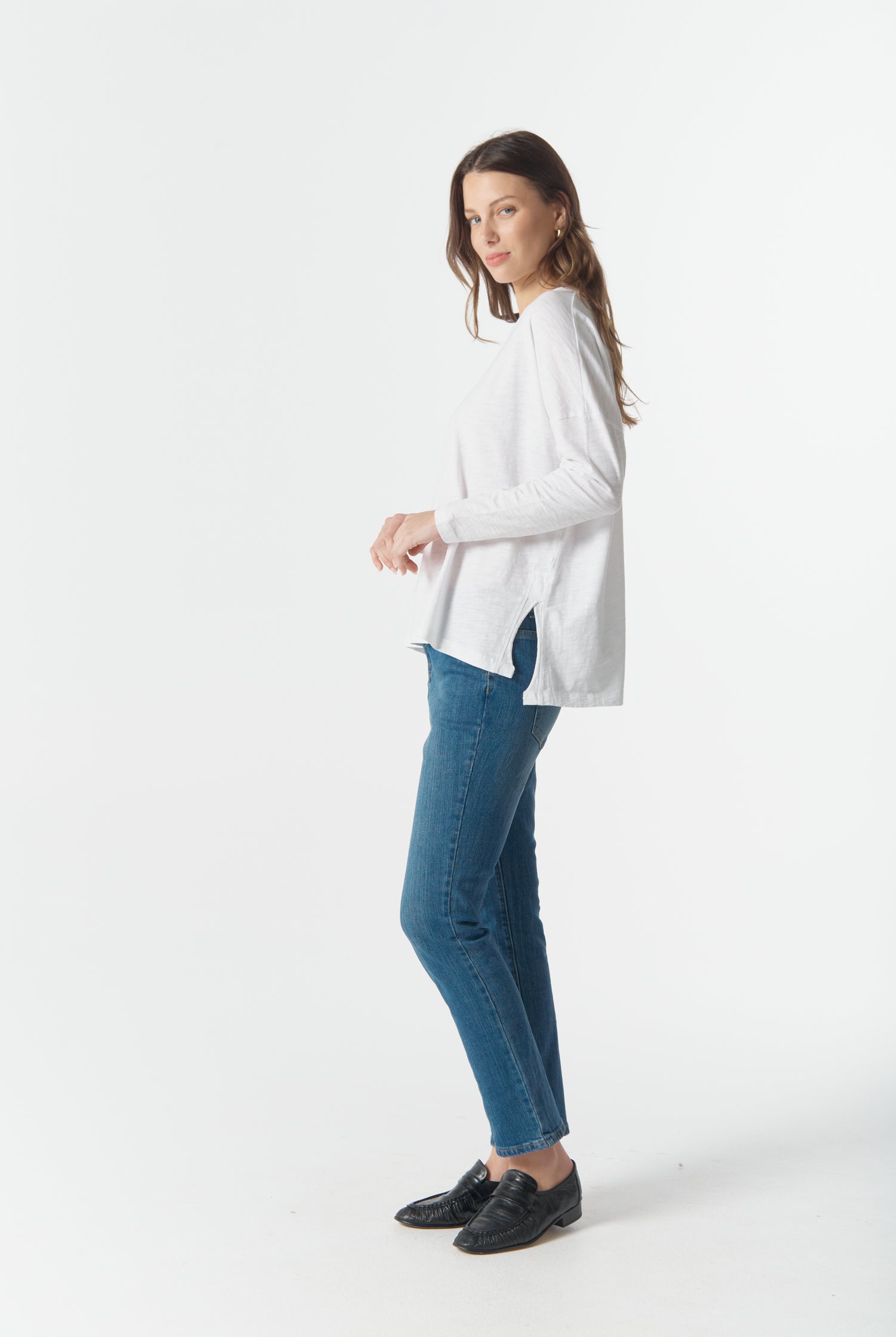 cloth+paper+scissors Tees Drop Sleeve Boxy Tee - White
