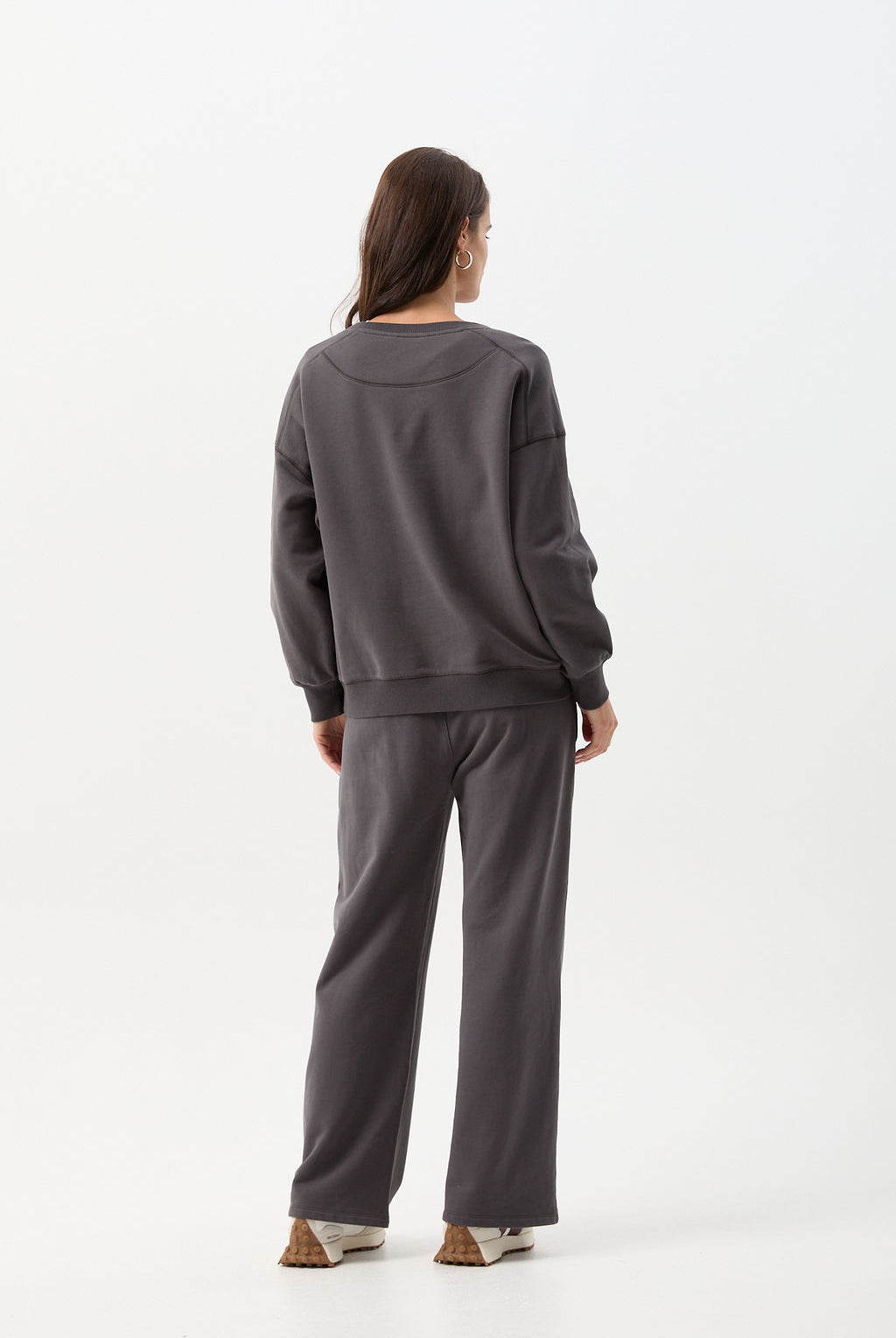 Oversized Cotton Brushed Fleece Sweater - Pavement Grey by cloth+paper+scissors. Timeless women’s fashion using natural fibres and classic shapes