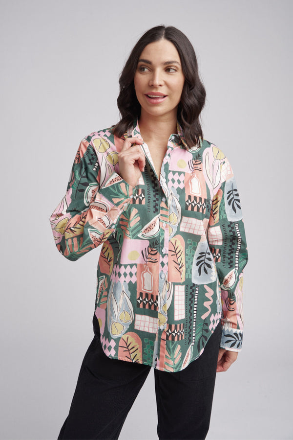 Relaxed Poppy Print Cotton Shirt