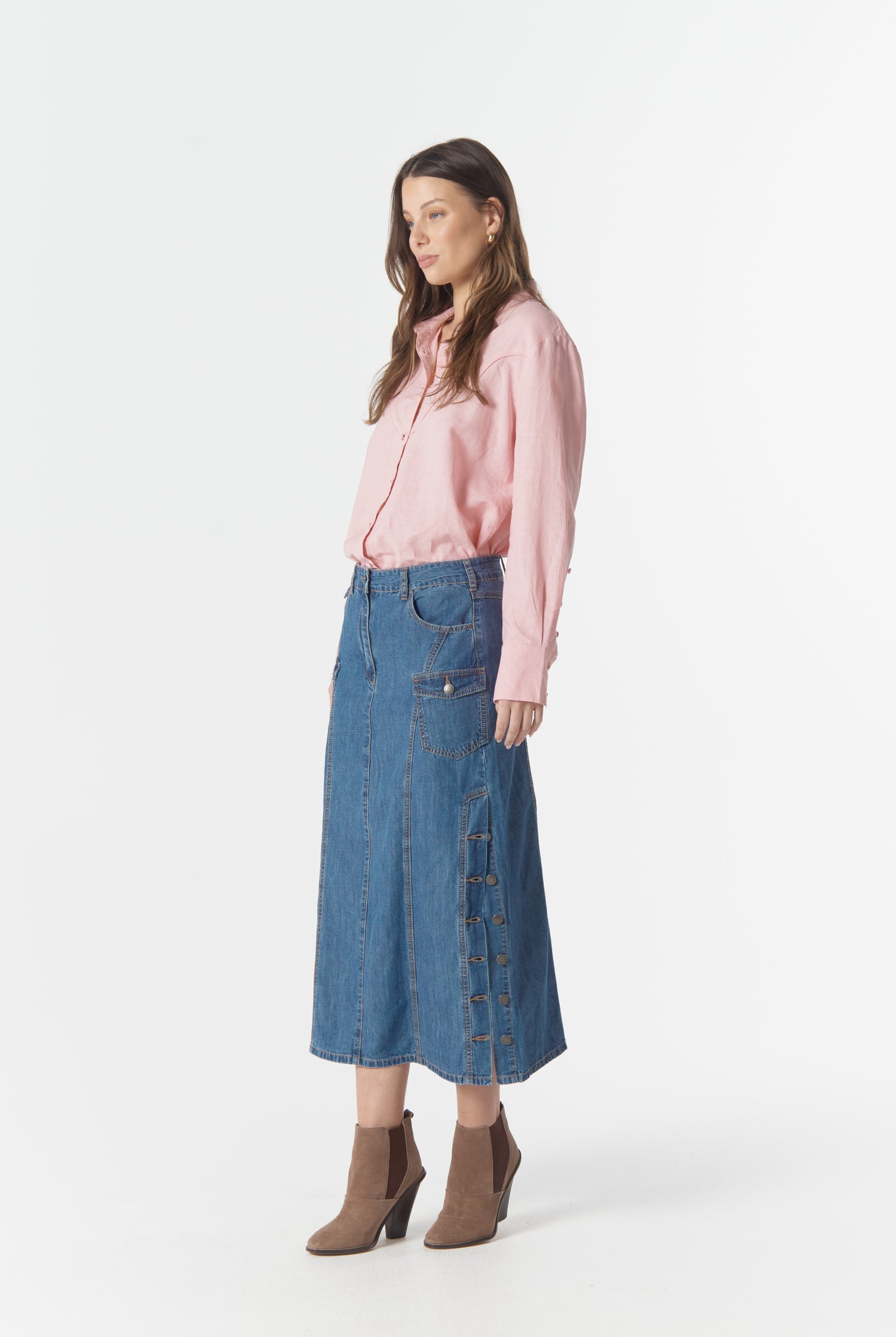 cloth+paper+scissors Blouses Cowgirl Yoke Shirt - Pink A Boo