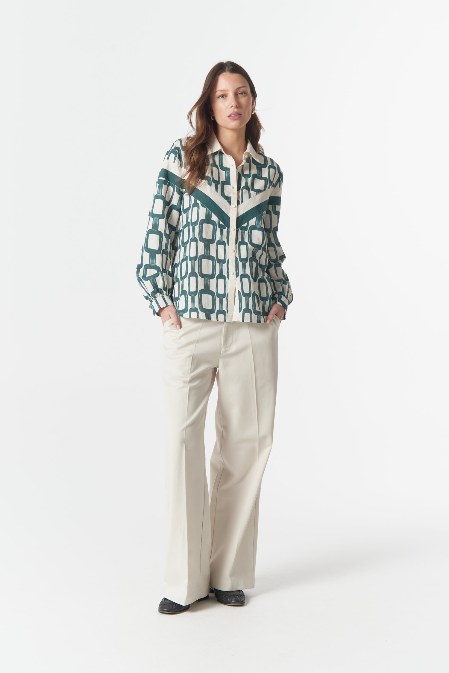 cloth+paper+scissors Blouses The Daisy Shirts - Chain Print