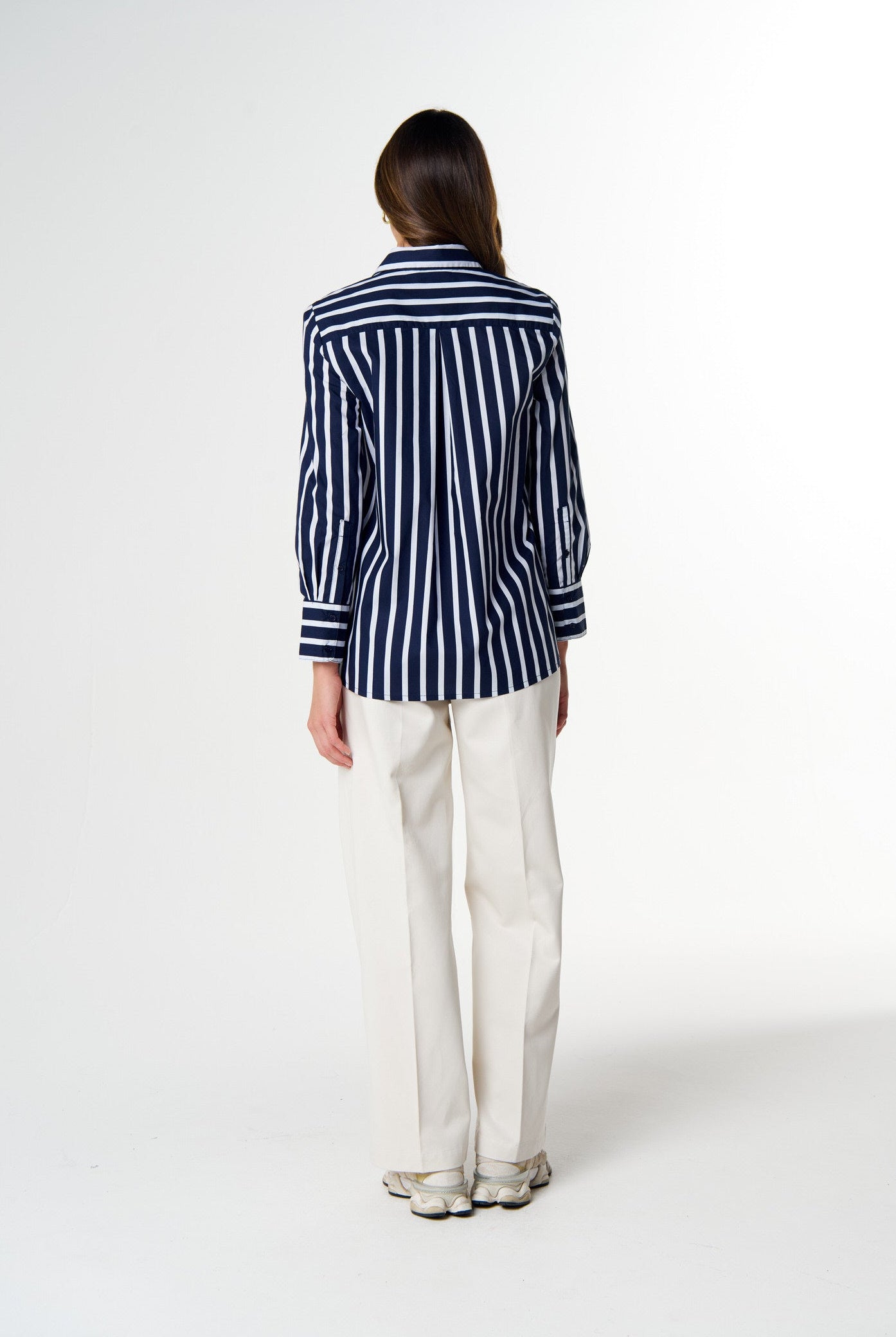 cloth+paper+scissors Blouses Most Wanted Striped Shirt - Bright Navy/White