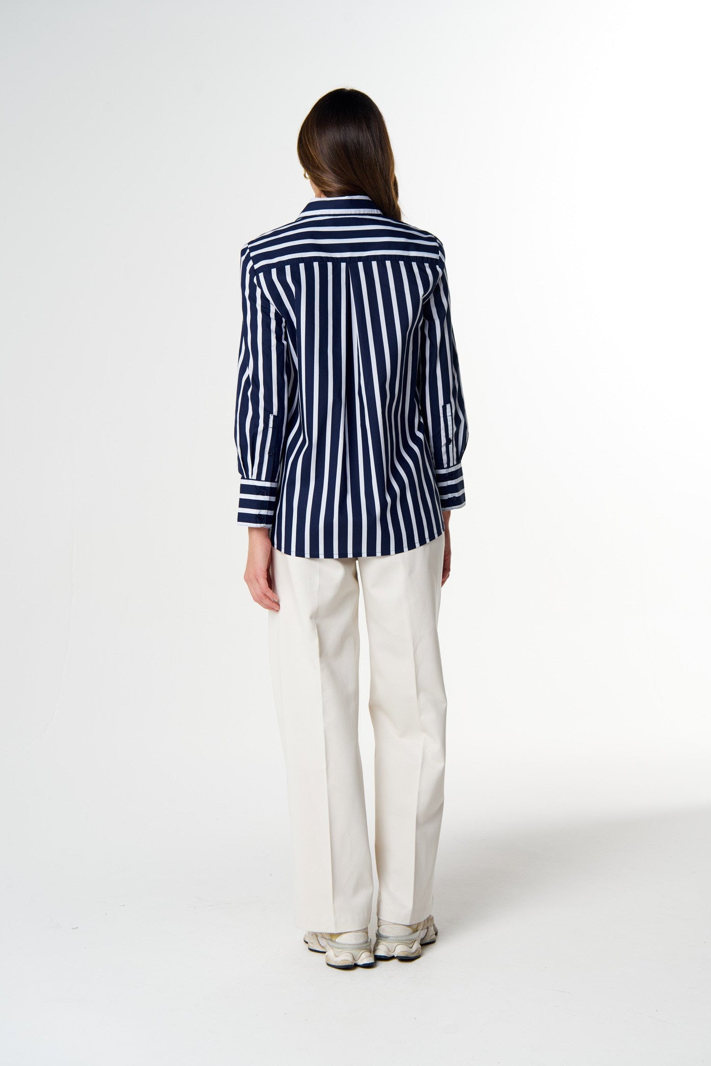 cloth+paper+scissors Blouses Most Wanted Striped Shirt - Bright Navy/White
