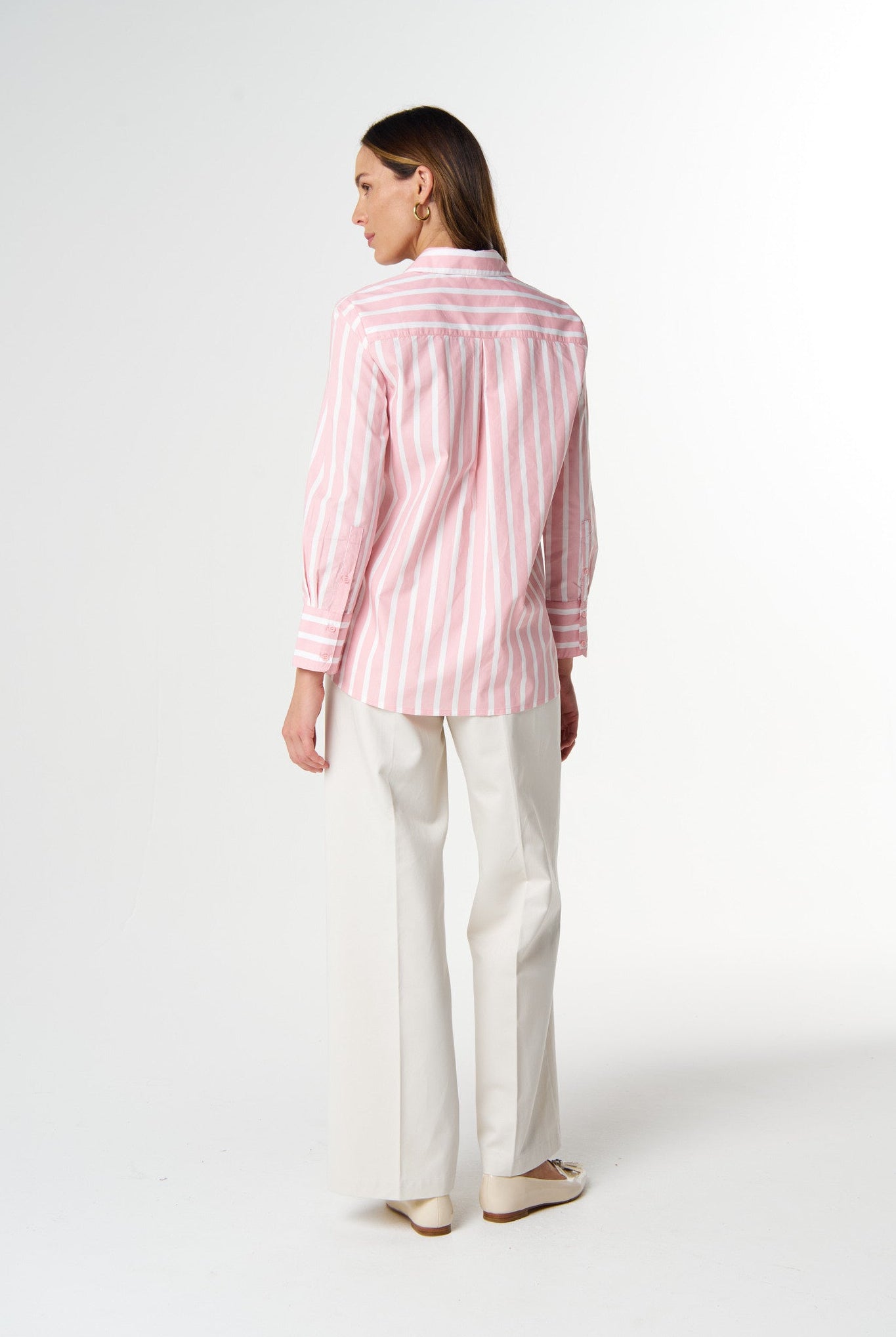 cloth+paper+scissors Blouses Most Wanted Striped Shirt - Pink A Boo/White