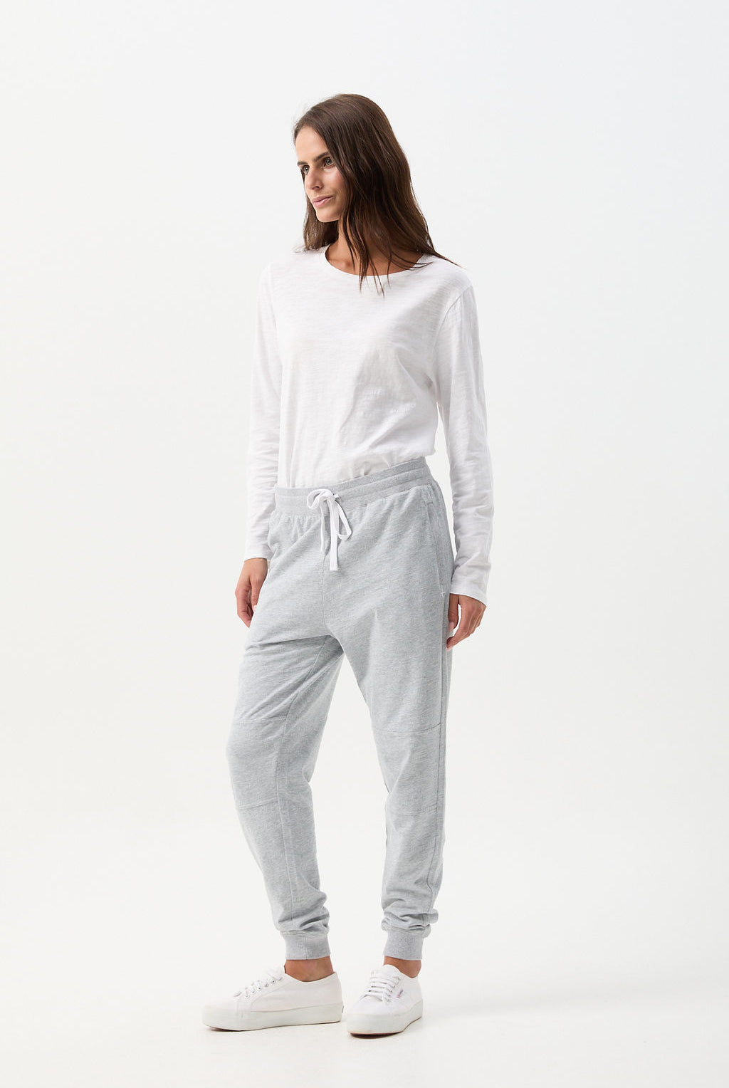 Back By Demand Cotton Jogger - Grey Marle by cloth+paper+scissors. Timeless women’s fashion using natural fibres and classic shapes