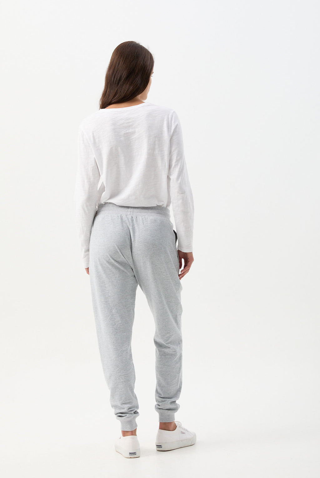 Back By Demand Cotton Jogger - Grey Marle by cloth+paper+scissors. Timeless women’s fashion using natural fibres and classic shapes
