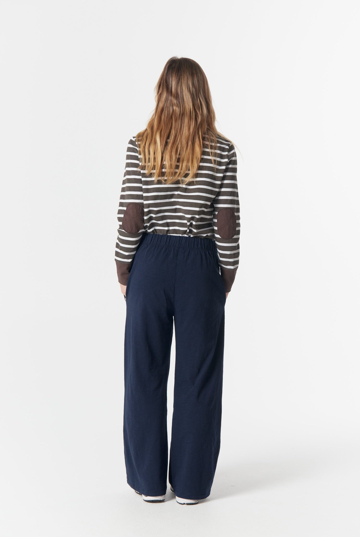 Cotton Wide Leg Slub Track Pant - Parisian Night by cloth+paper+scissors. Timeless women’s fashion using natural fibres and classic shapes