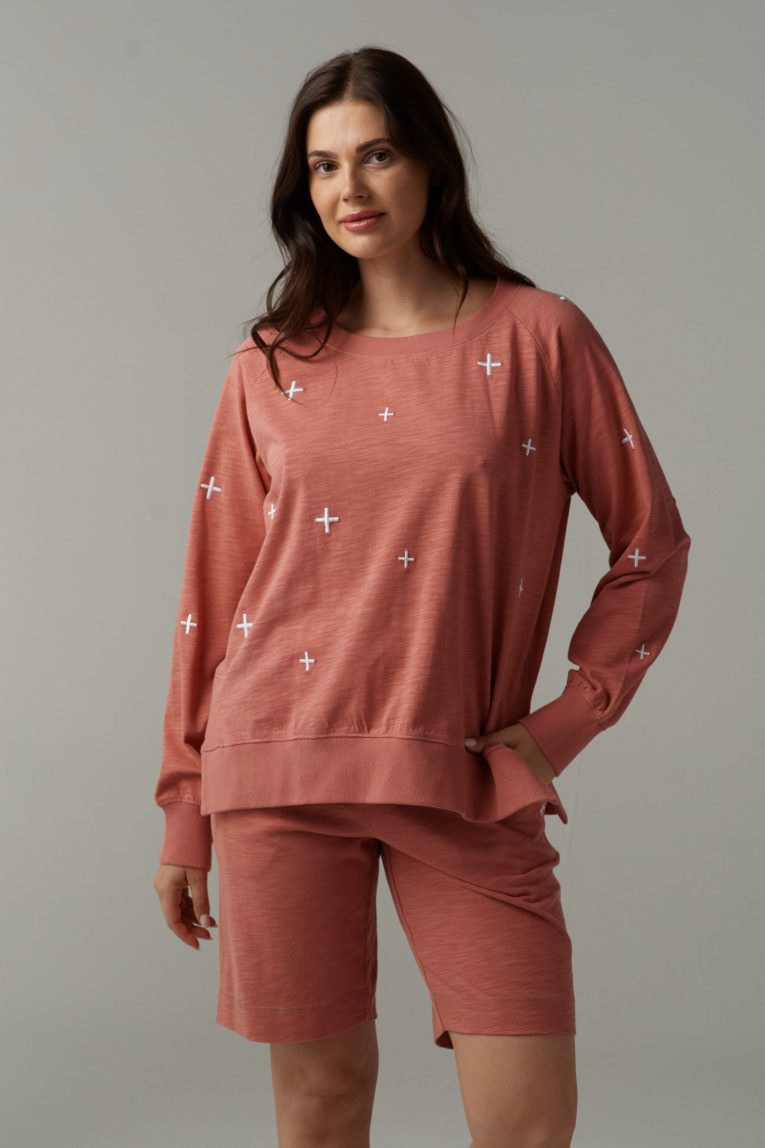 My Fave Cotton Cross Sweater - Terracotta by cloth+paper+scissors. Timeless women’s fashion using natural fibres and classic shapes