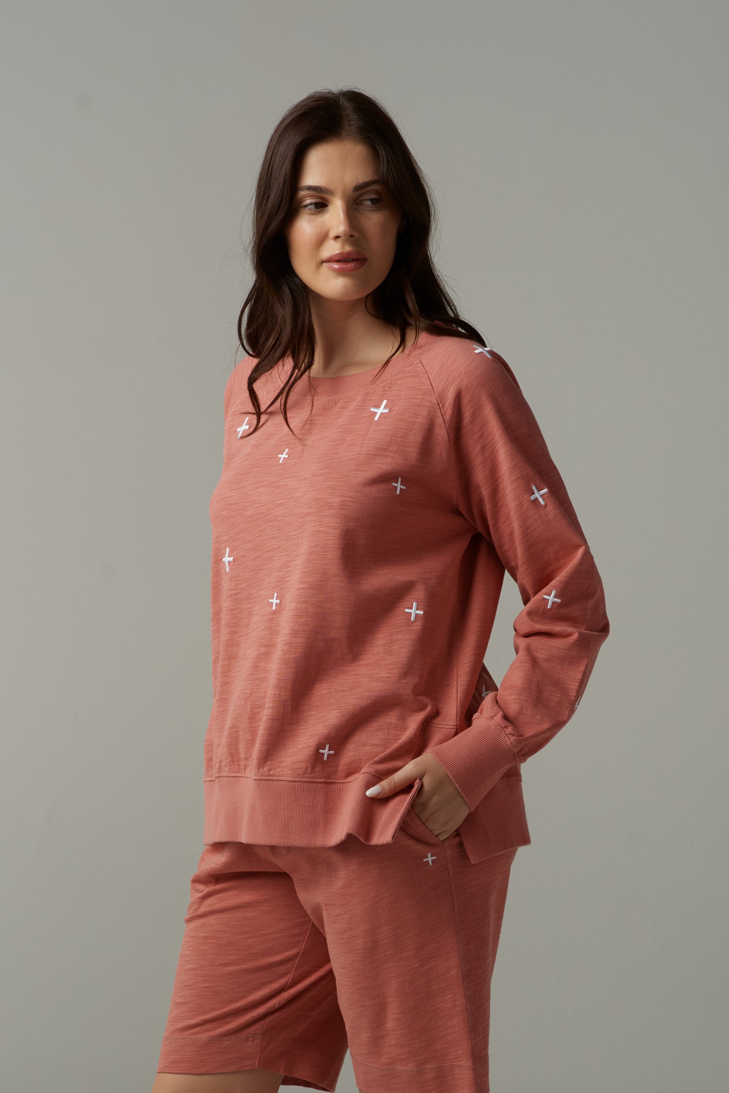 My Fave Cotton Cross Sweater - Terracotta by cloth+paper+scissors. Timeless women’s fashion using natural fibres and classic shapes