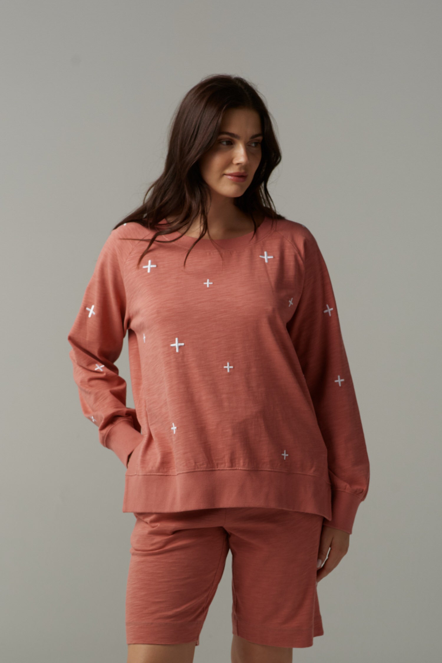 My Fave Cotton Cross Sweater - Terracotta by cloth+paper+scissors. Timeless women’s fashion using natural fibres and classic shapes