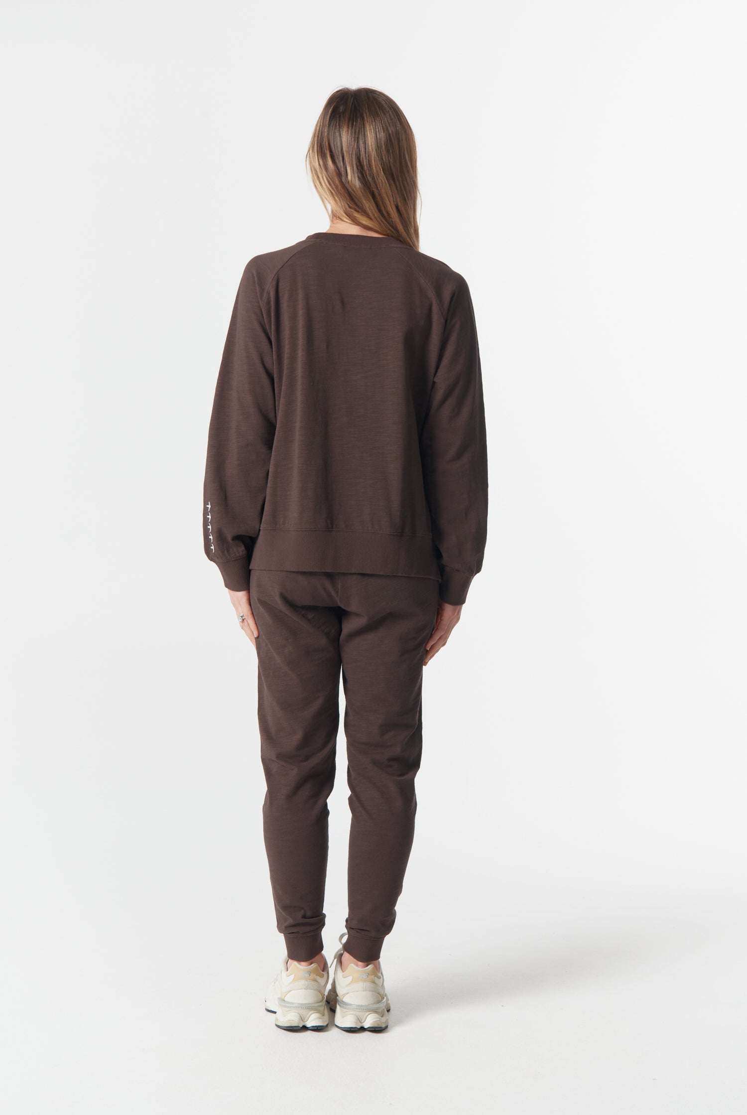 cloth+paper+scissors Rugbys My Fave Cotton Five Cross Sweater - Chocolate Torte/White