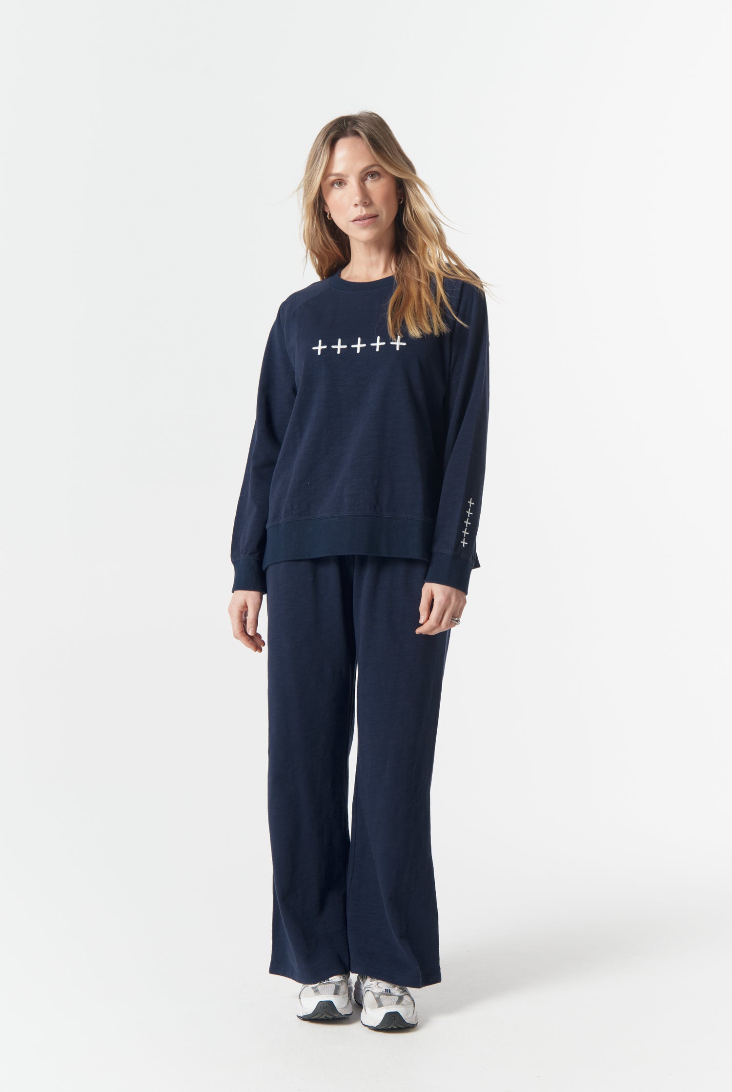cloth+paper+scissors Rugbys My Fave Cotton Five Cross Sweater - Parisian Navy/White