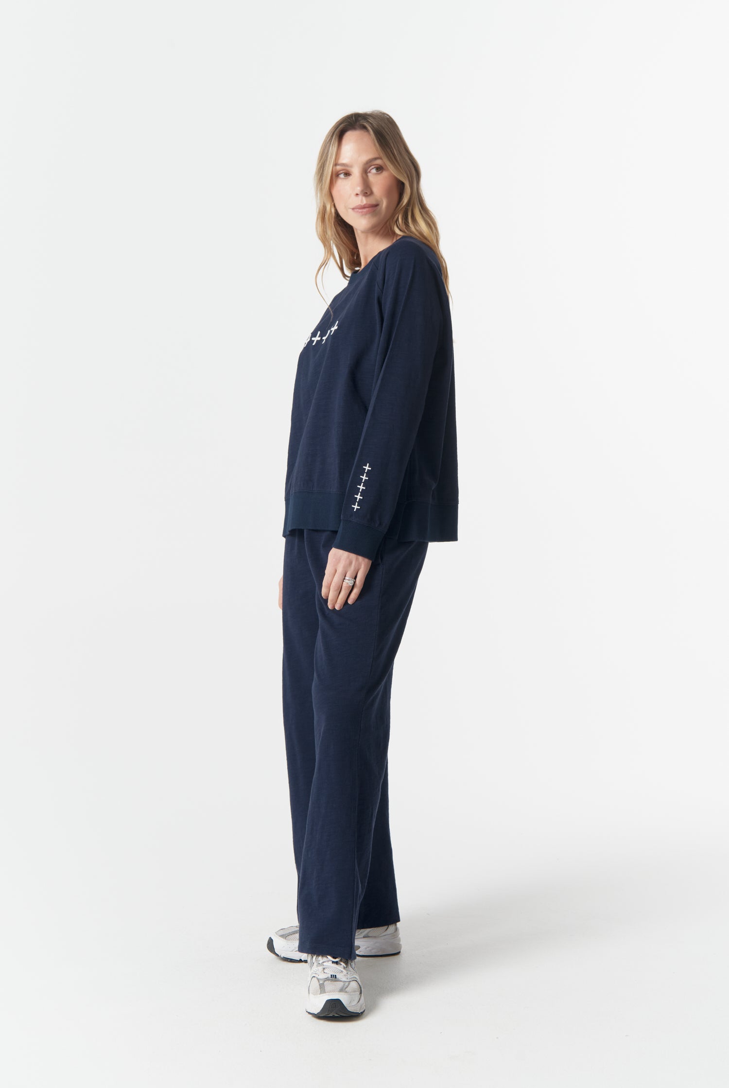cloth+paper+scissors Rugbys My Fave Cotton Five Cross Sweater - Parisian Navy/White