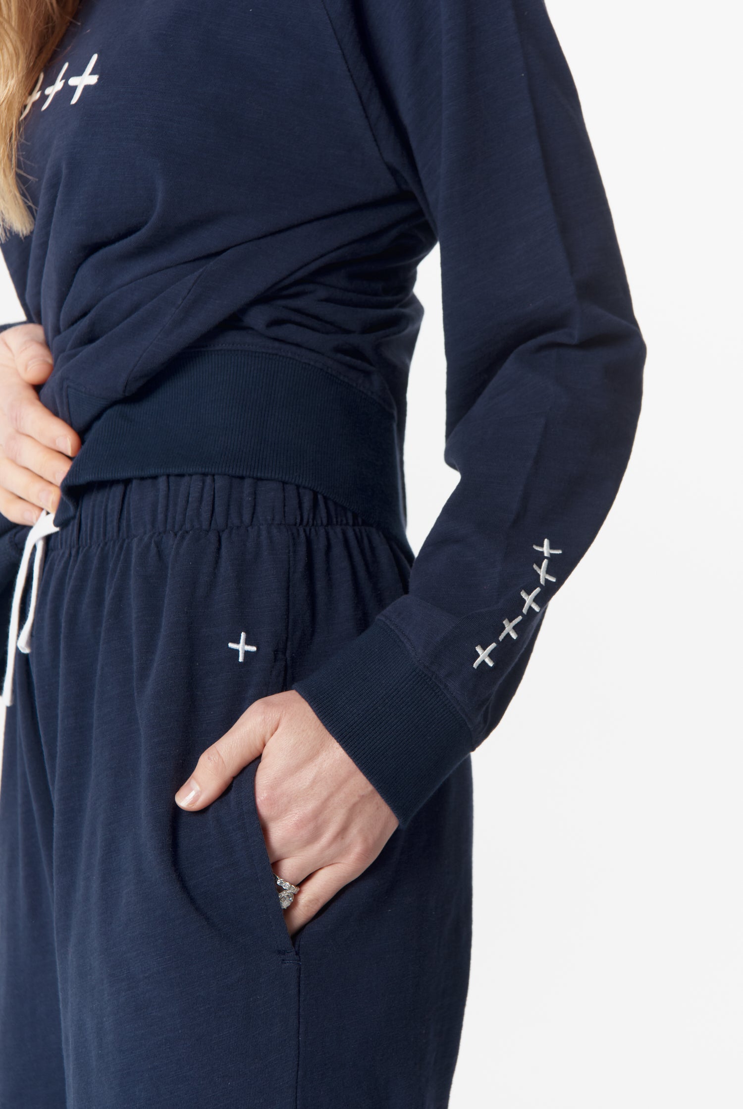 cloth+paper+scissors Rugbys My Fave Cotton Five Cross Sweater - Parisian Navy/White