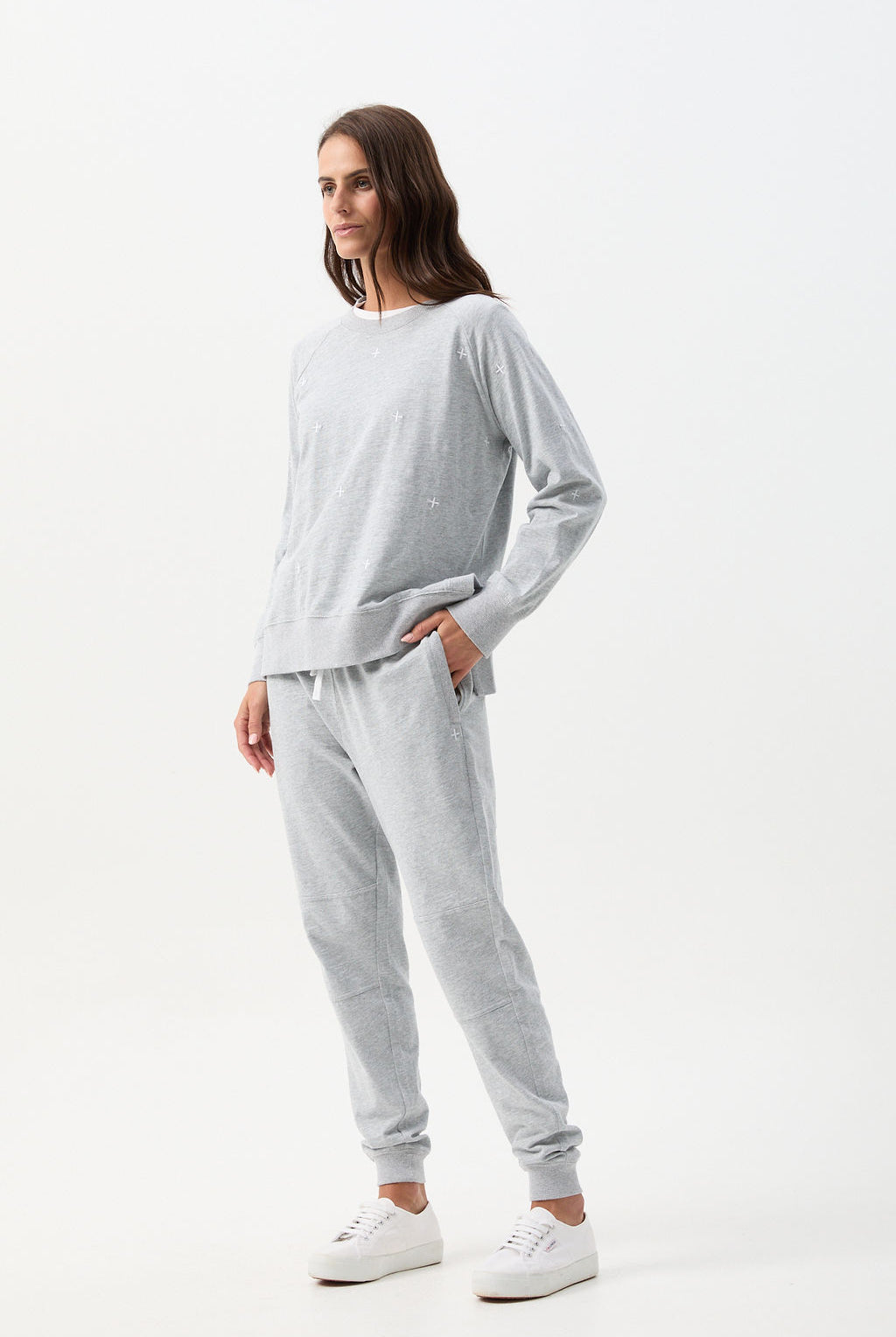 cloth+paper+scissors Rugbys My Fave Cotton Cross Sweater - Grey Marle