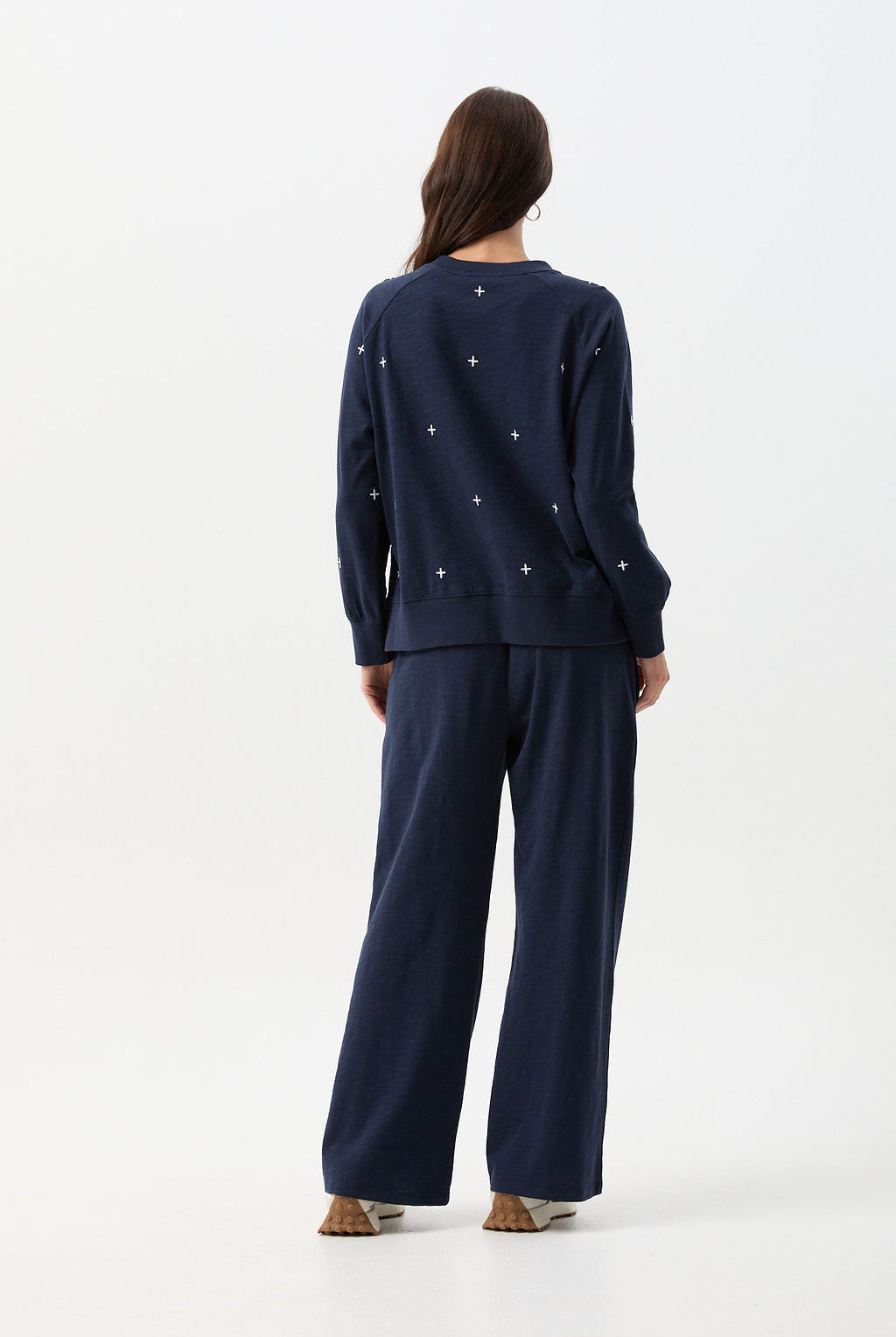 cloth+paper+scissors Rugbys My Fave Cotton Cross Sweater - Parisian Night