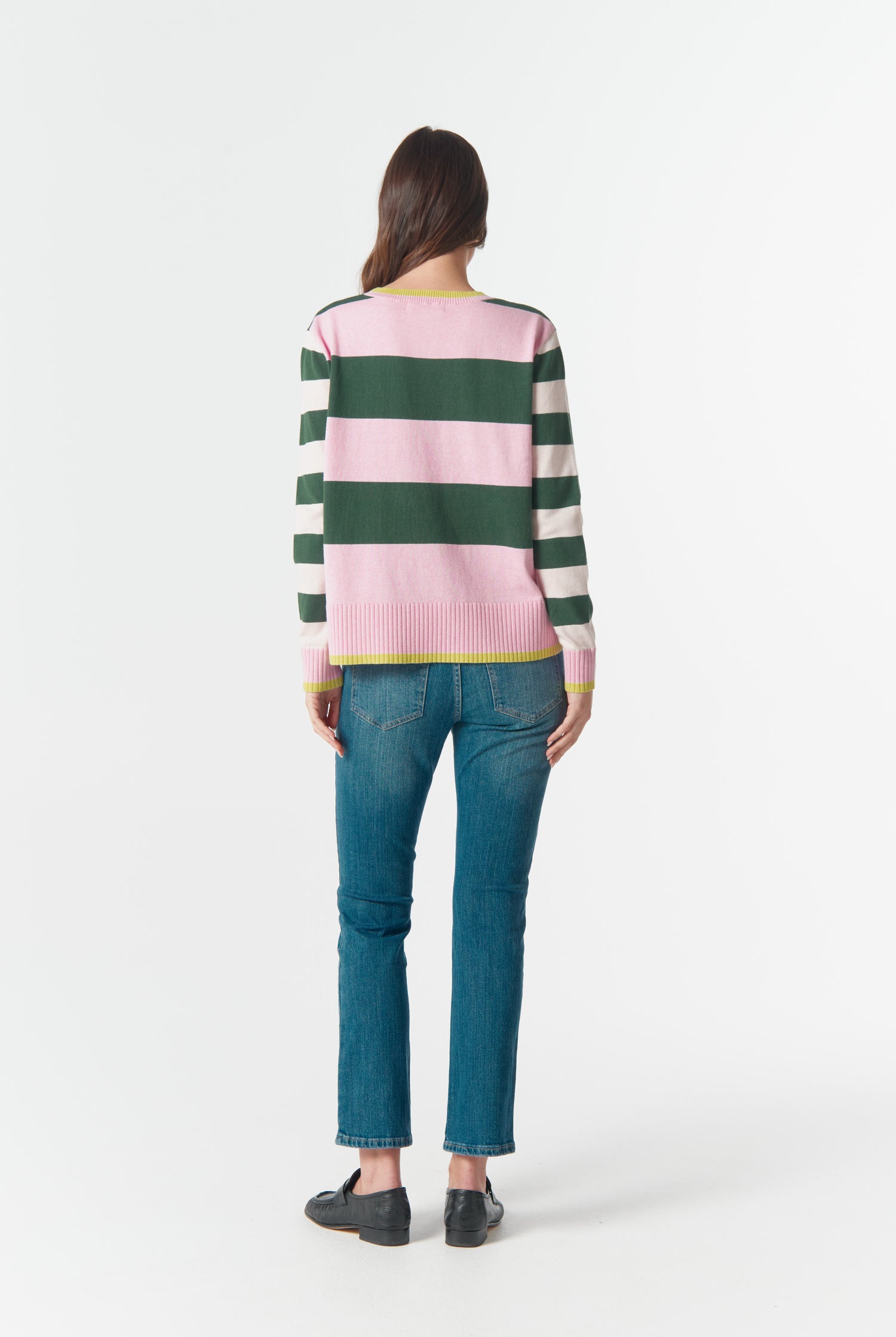 cloth+paper+scissors Knitwear Sierra Contrast Stripe Knit - Lush Green