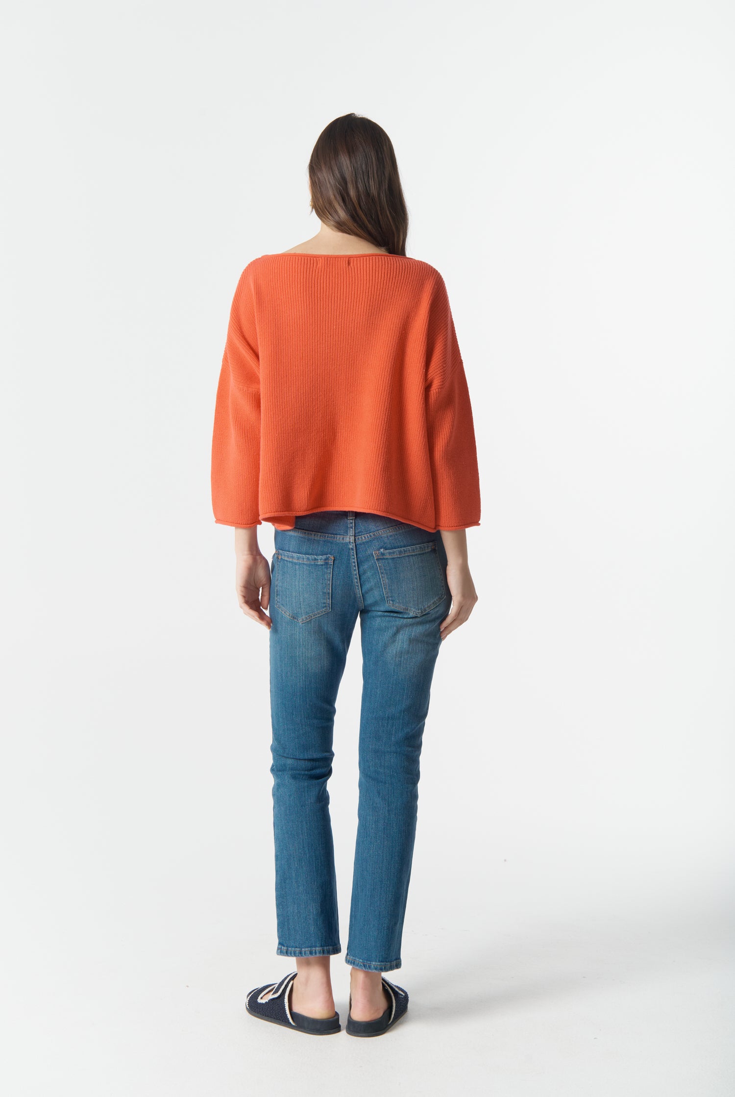 cloth+paper+scissors Knitwear Rib Cotton Boxy Jumper - Sunset