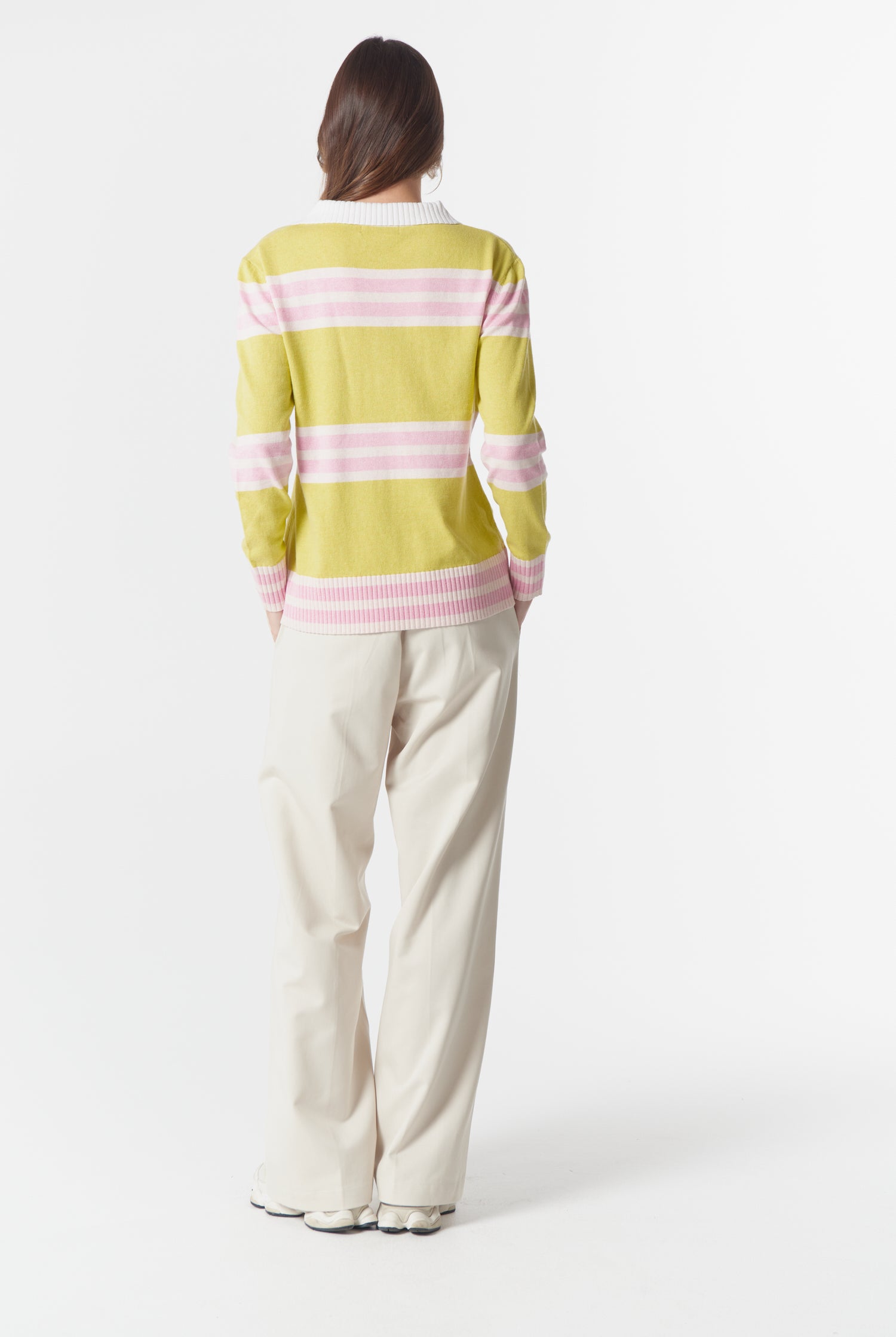 cloth+paper+scissors Knitwear Sun Chaser Polo Knit - Limonite
