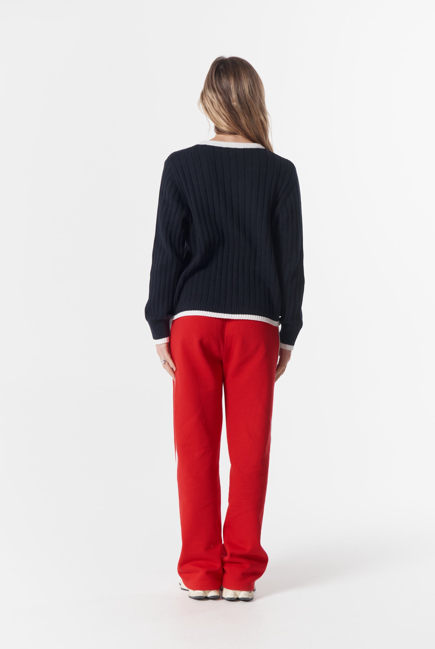 cloth+paper+scissors Knitwear Glow V Neck Knit - Parisian Navy