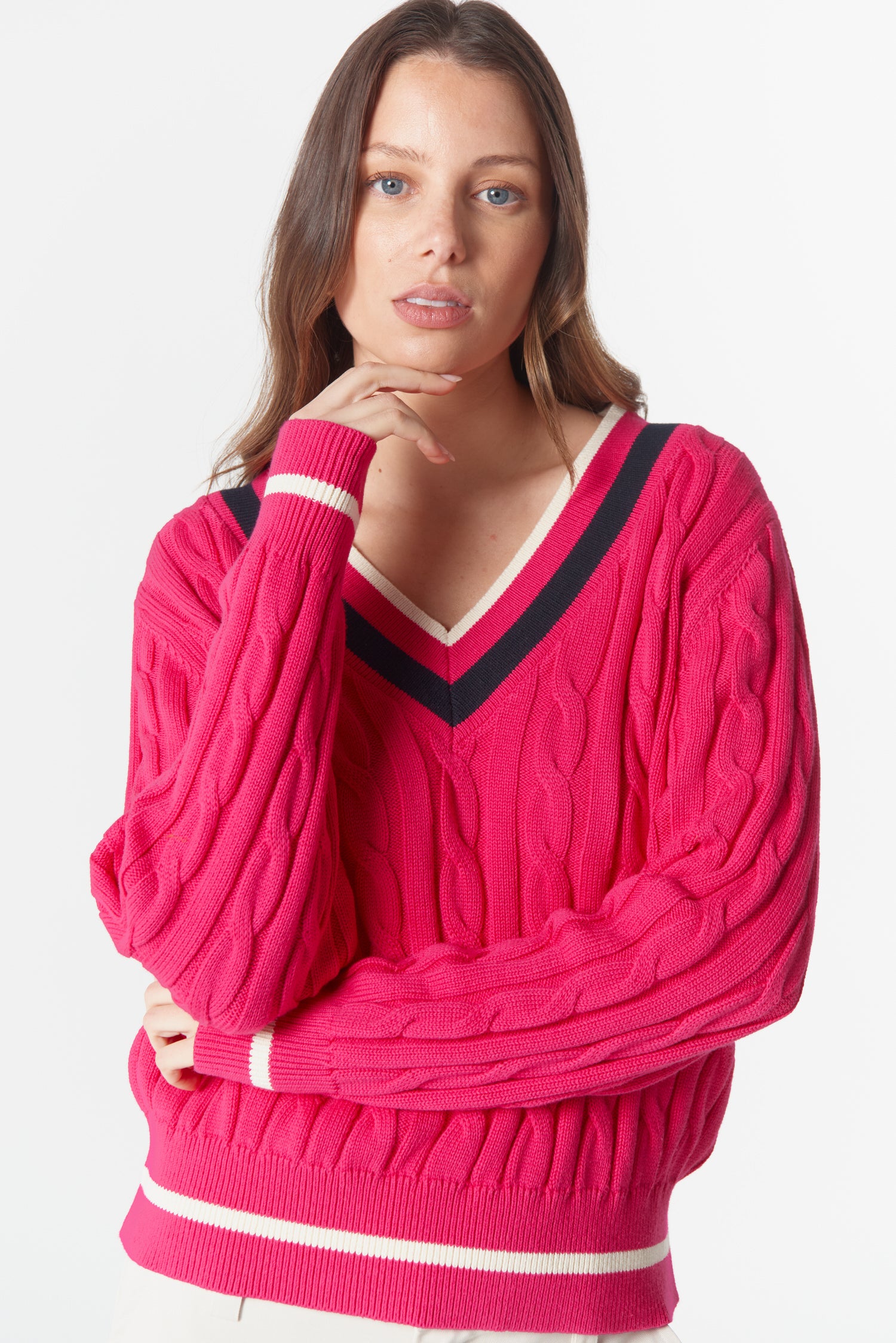 cloth+paper+scissors Knitwear Cheeky Deep V Knit - Flamboyant
