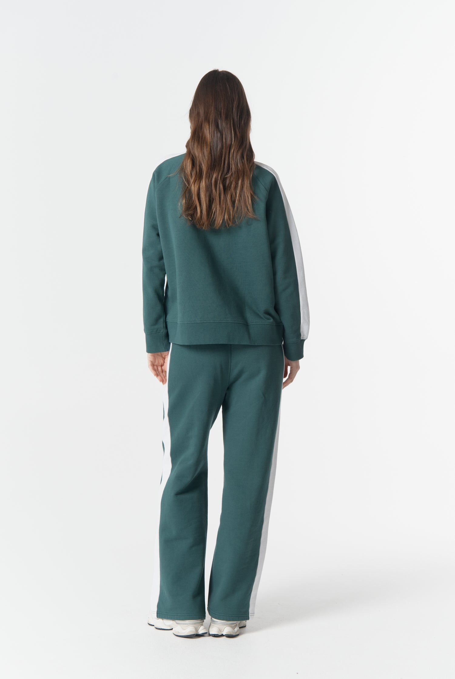 cloth+paper+scissors Rugbys Tracker North Star Sweater - Rainforest/White