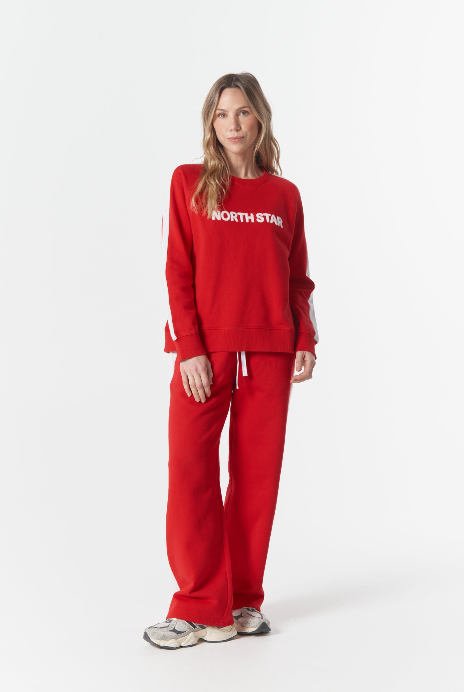cloth+paper+scissors Rugbys Tracker North Star Sweater - Salsa/White