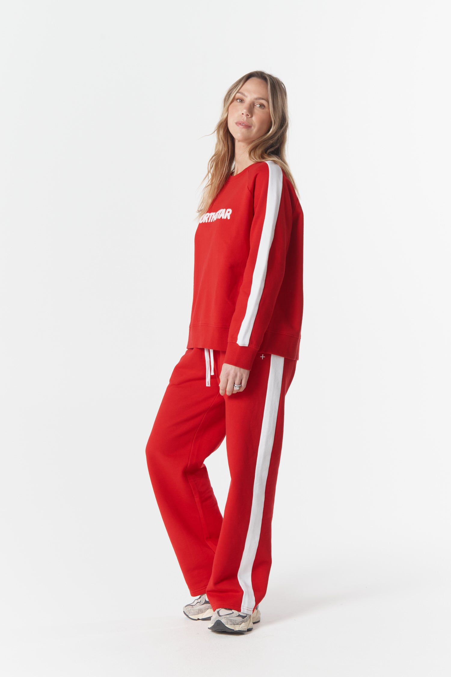 cloth+paper+scissors Rugbys Tracker North Star Sweater - Salsa/White