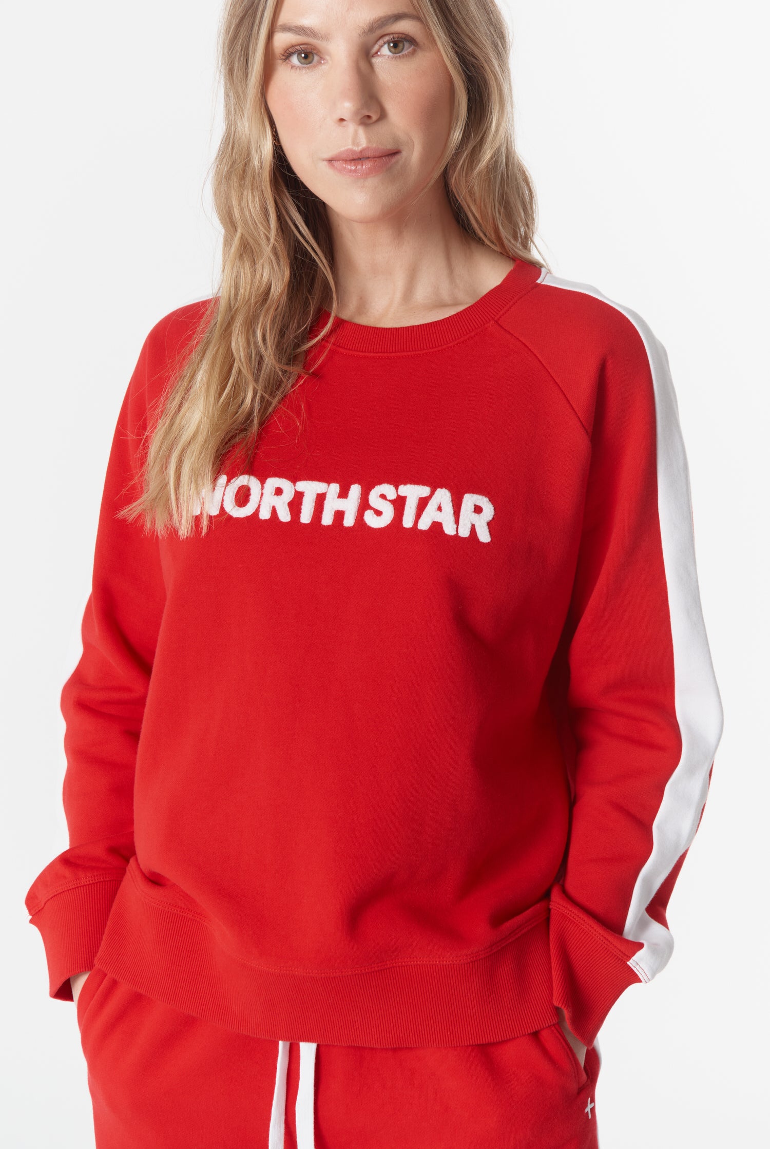 cloth+paper+scissors Rugbys Tracker North Star Sweater - Salsa/White