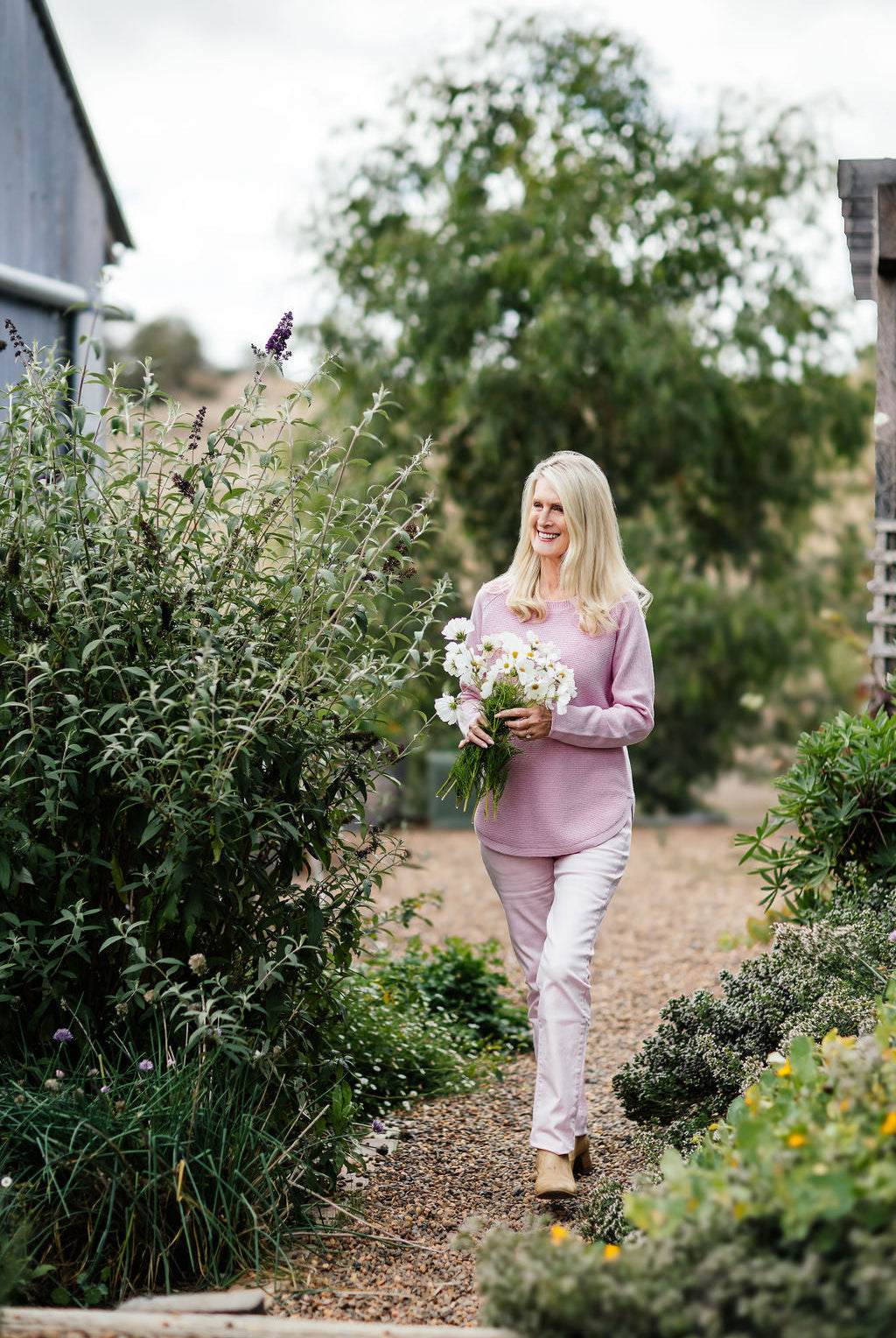 5 Pocket Jean - Pale Pink by Goondiwindi Cotton. Timeless women’s fashion using natural fibres and classic shapes