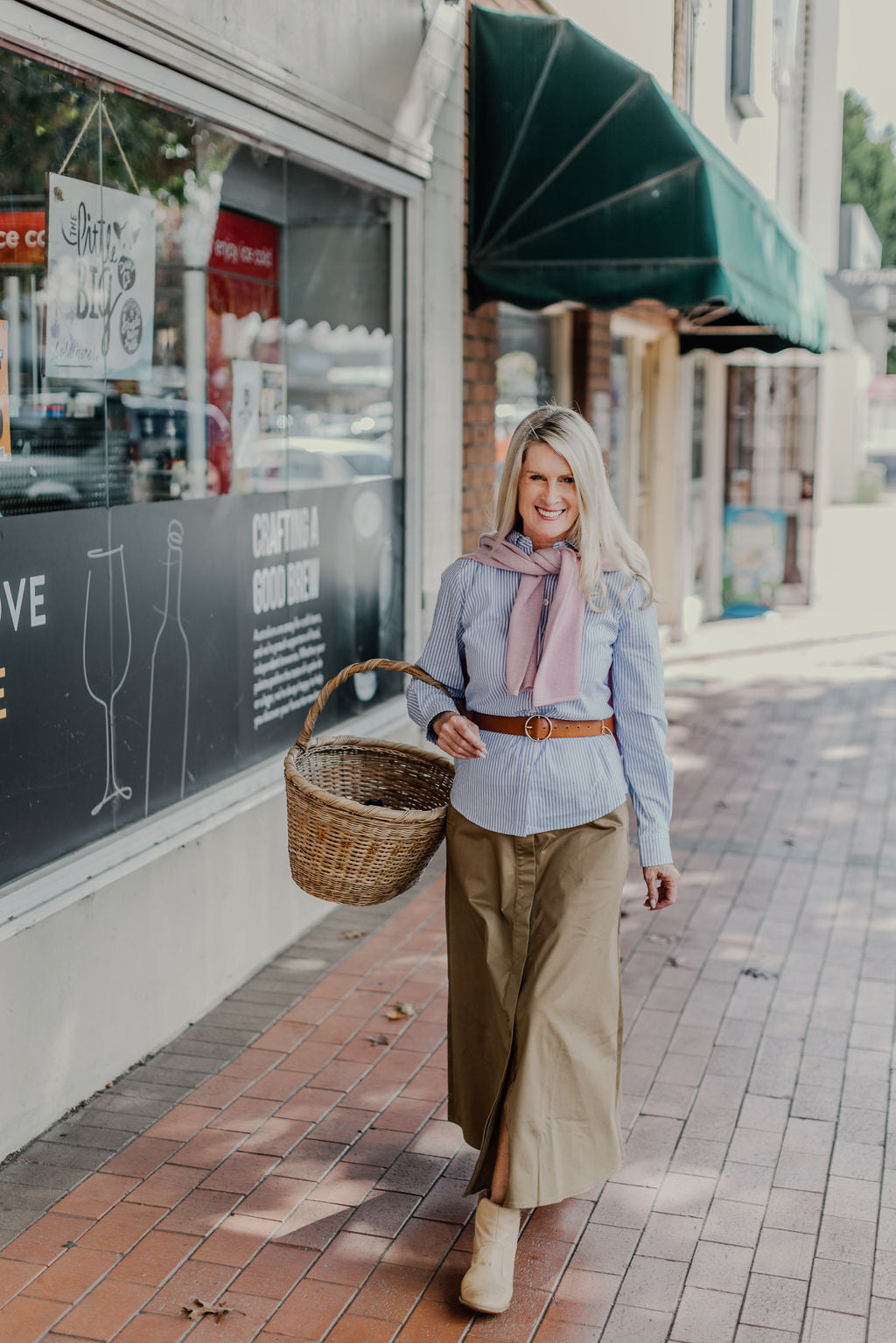 Goondiwindi Cotton Bottoms A-Line Button Through Skirt - Tobacco