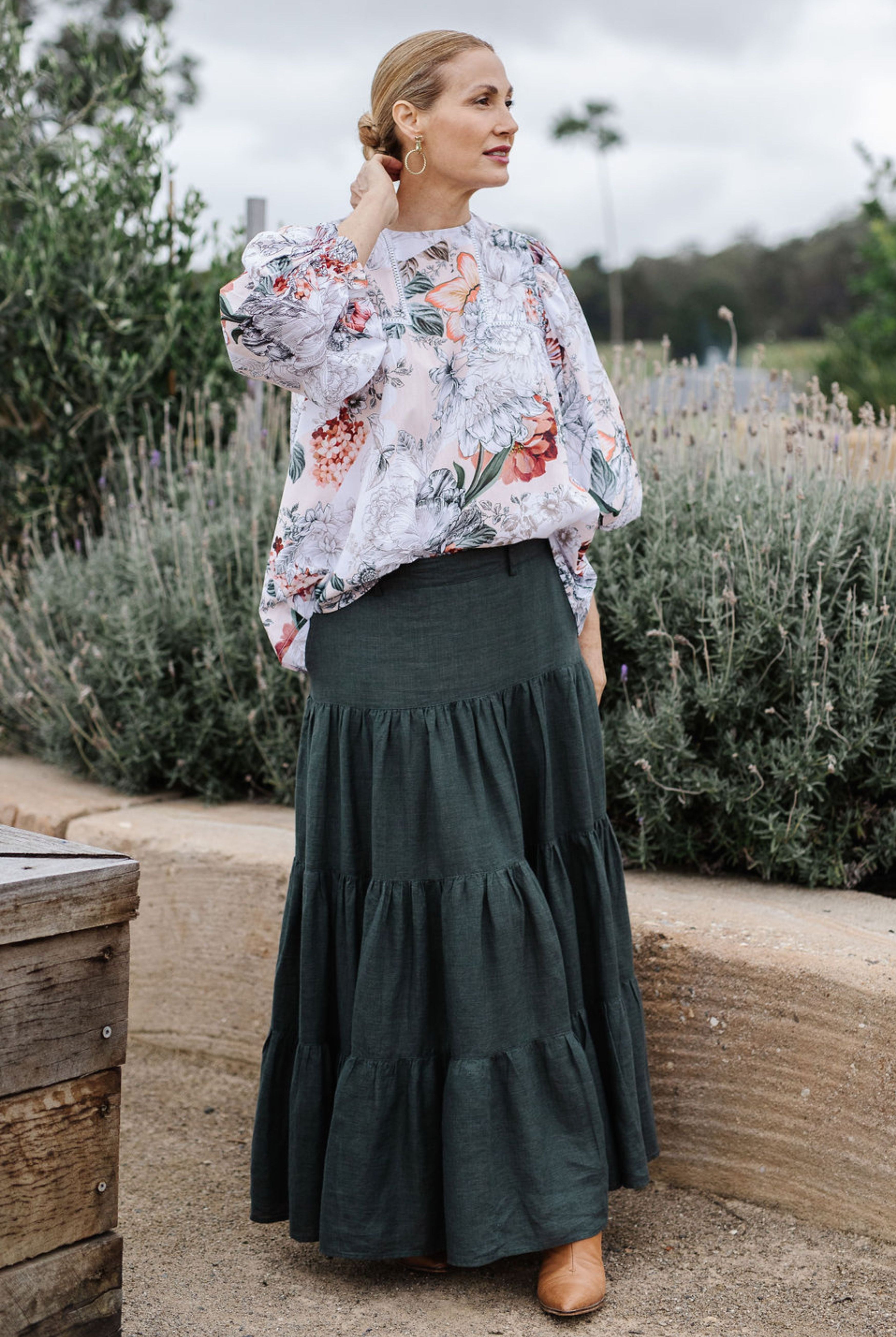 Goondiwindi Cotton Blouses Samantha Blouse - Botanical Print
