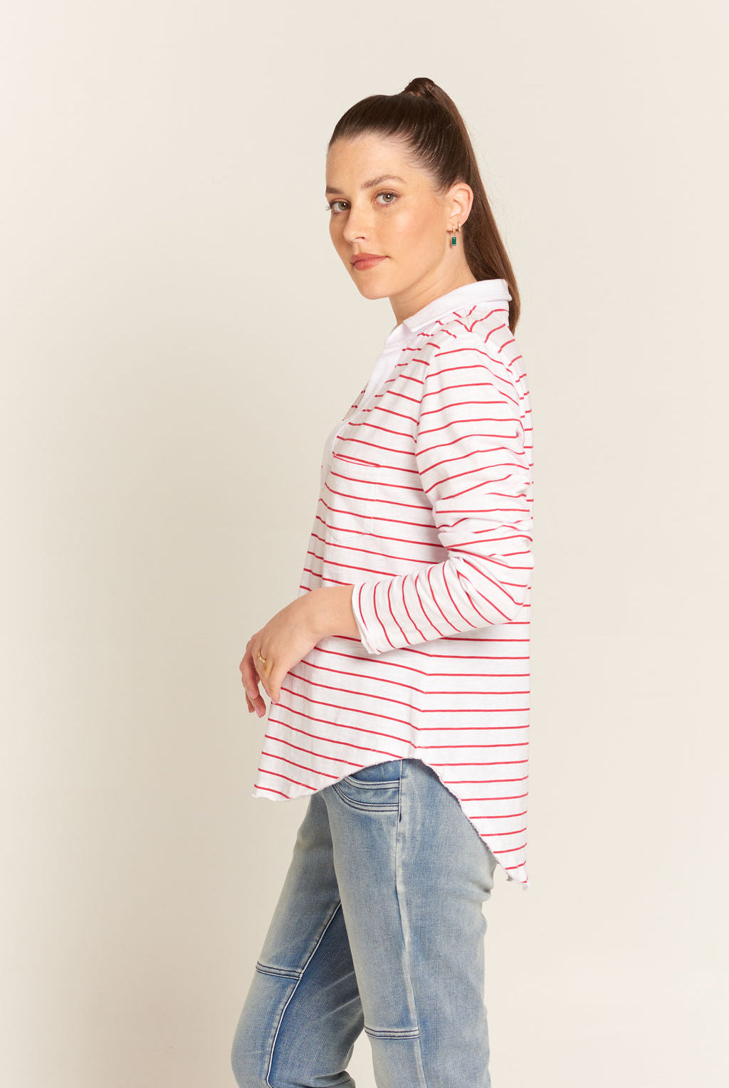 cloth+paper+scissors Polos Erin Polo - White / Red