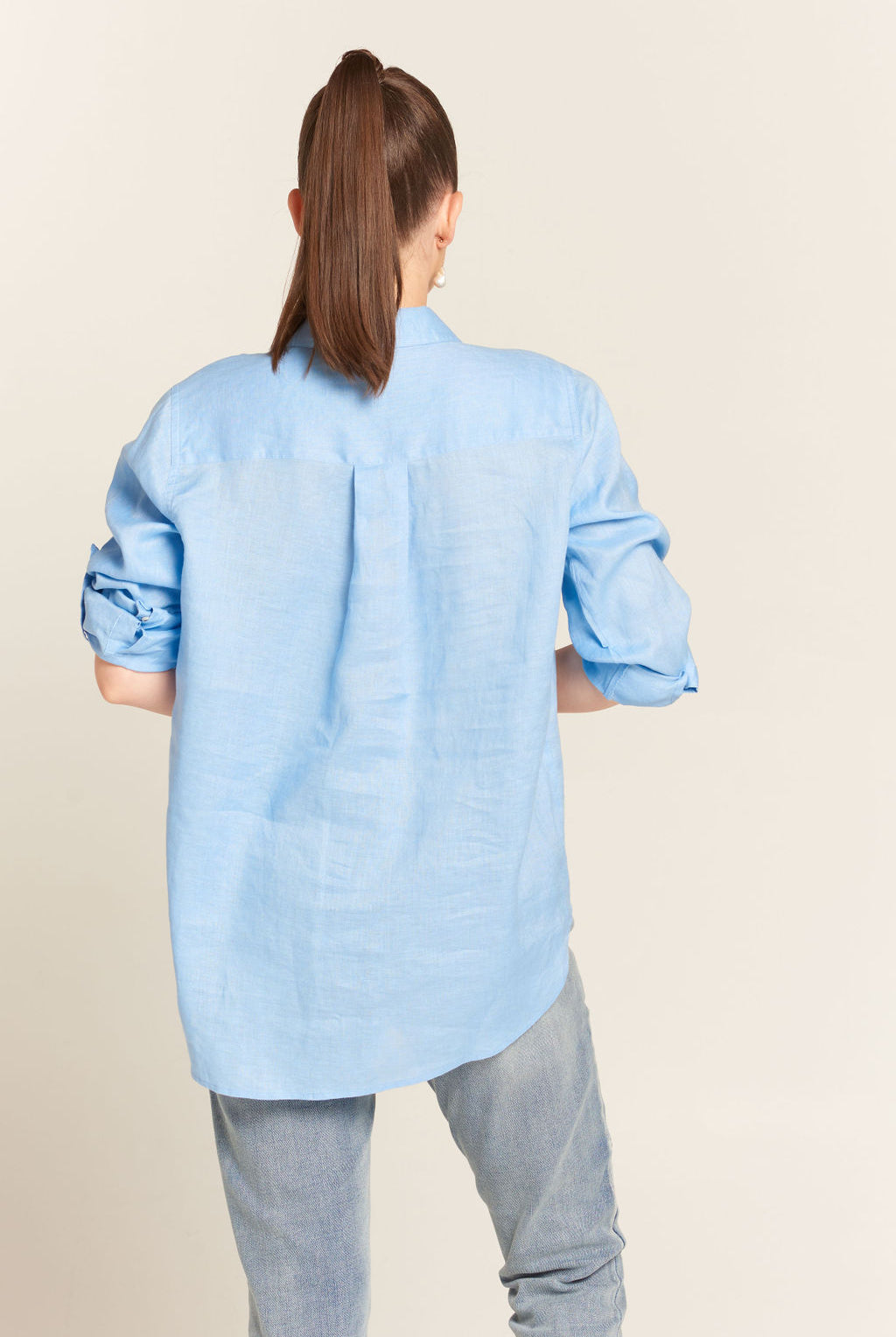 Linen Long Sleeve Pocket Shirt - Jacaranda by cloth+paper+scissors. Timeless women’s fashion using natural fibres and classic shapes