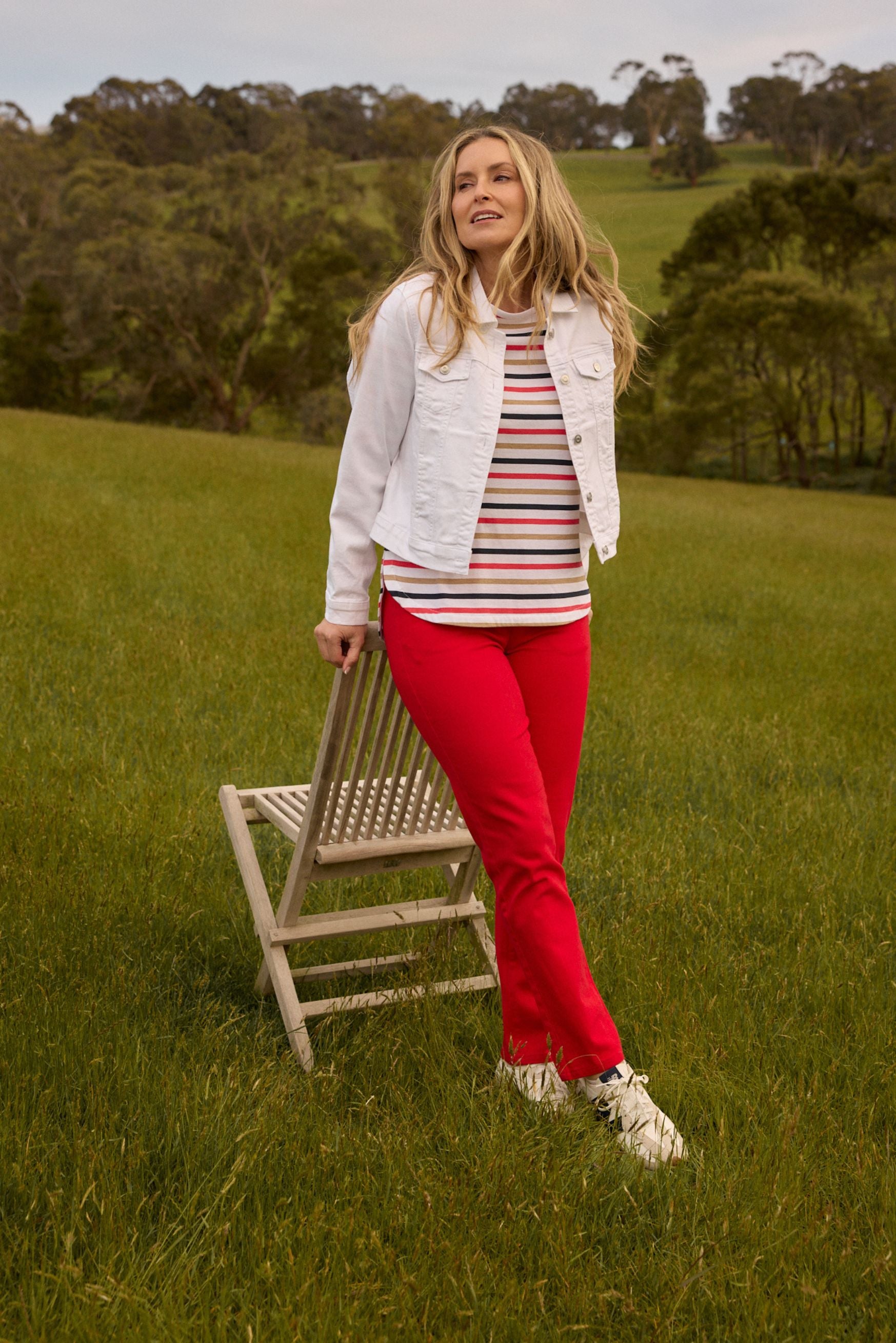 5 Pocket Jean - Poinsettia by Goondiwindi Cotton. Timeless women’s fashion using natural fibres and classic shapes