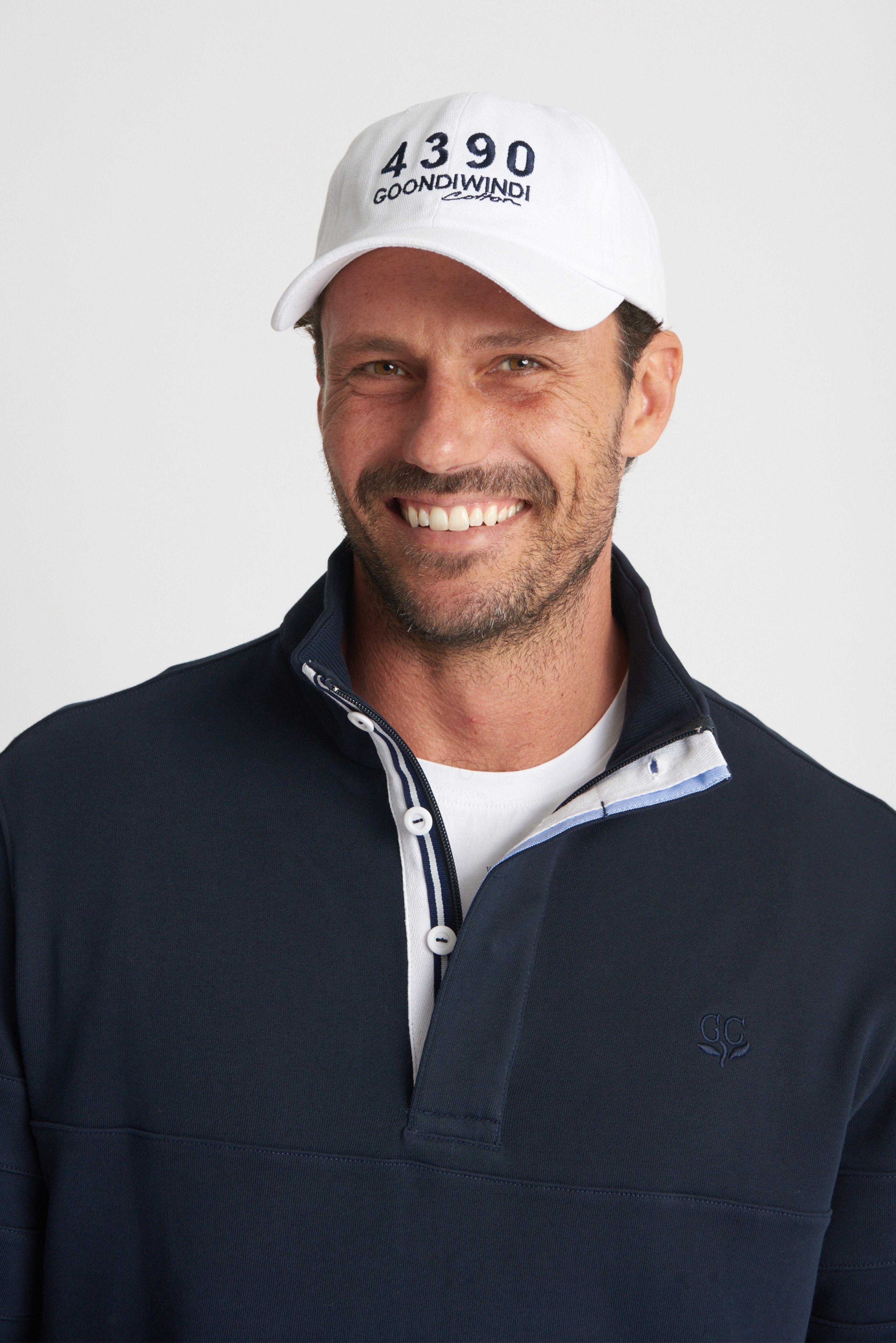 Embroidered 4390 Logo White Cap - Goondiwindi Cotton