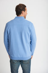 Mens Cotton Solid Sweater Denim Blue