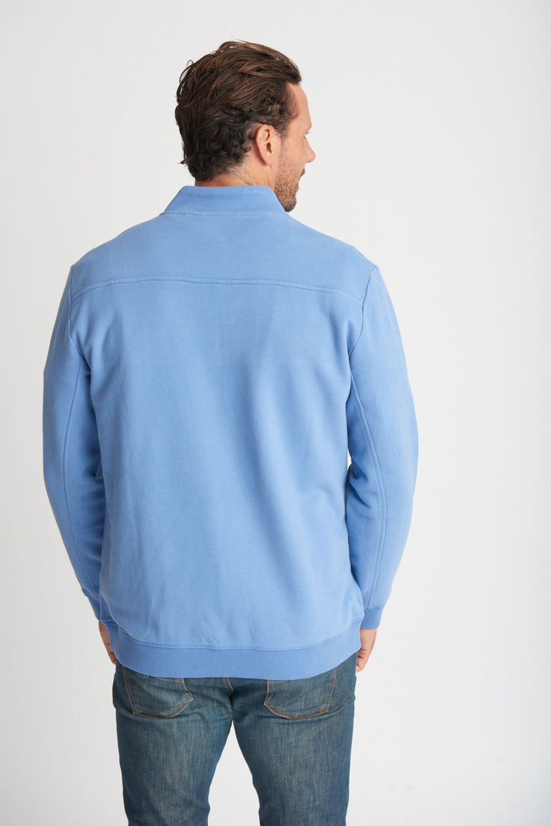 Mens Cotton Solid Sweater Denim Blue