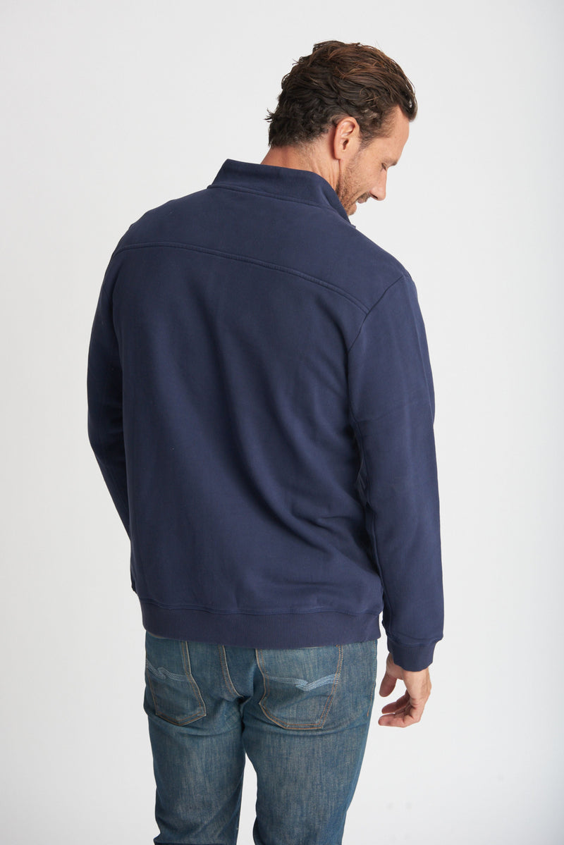 Mens Cotton Solid Sweater Navy