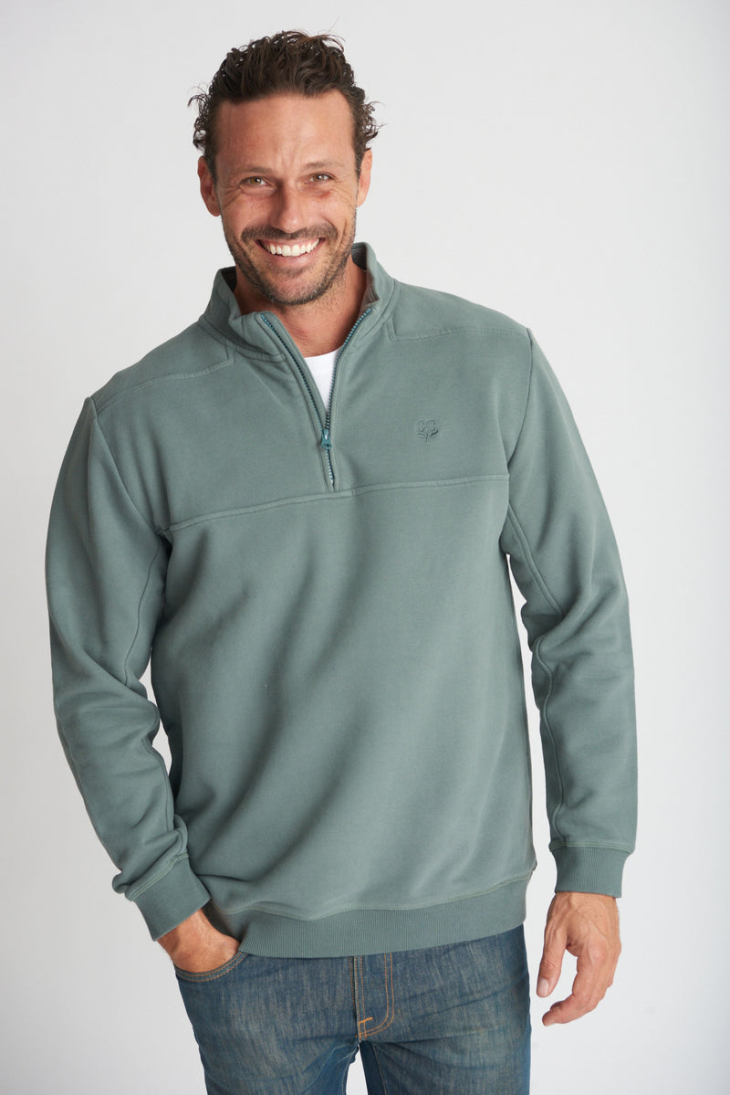 Mens Cotton Solid Sweater Forest