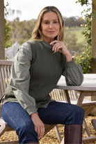 Goondiwindi Cotton Knitwear Amber Merino Cotton Knit Vest - Covert Green