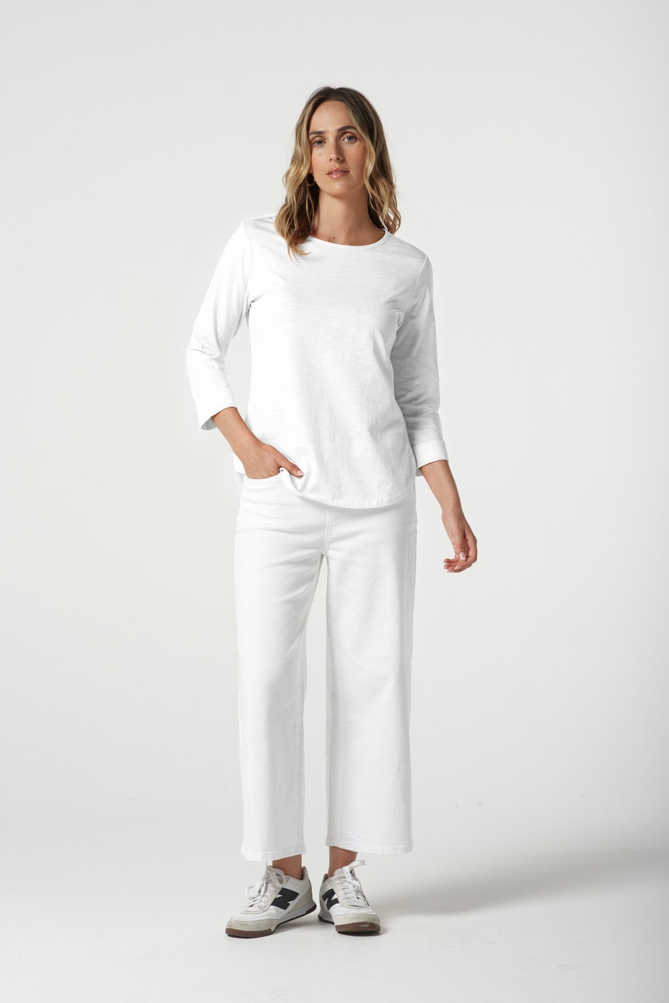 Goondiwindi Cotton Tees Classic Cotton 3/4 Sleeve Tee - White