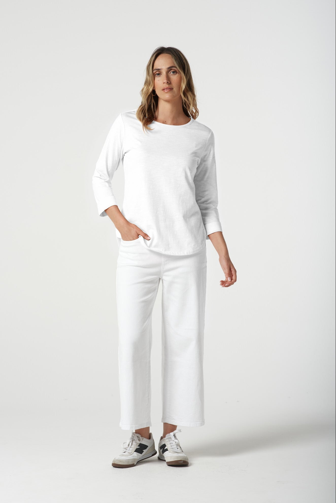 Goondiwindi Cotton Tees Classic Cotton 3/4 Sleeve Tee - White