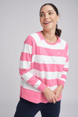 Stripe Sweater Bubblegum/White