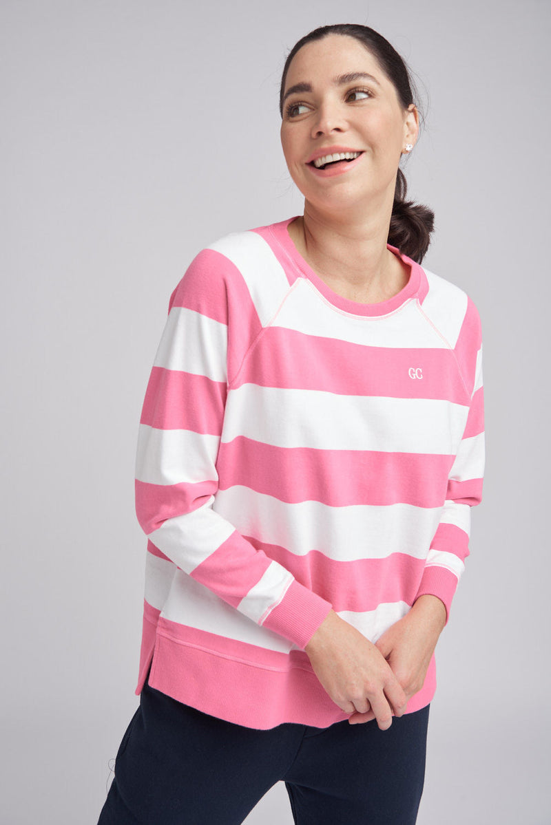 Stripe Sweater Bubblegum/White