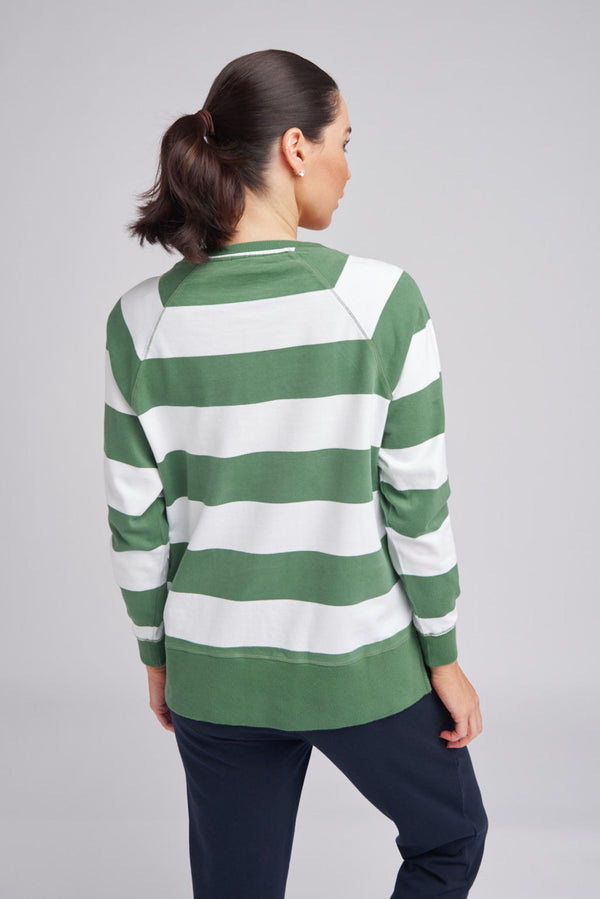 Stripe Sweater Green/White