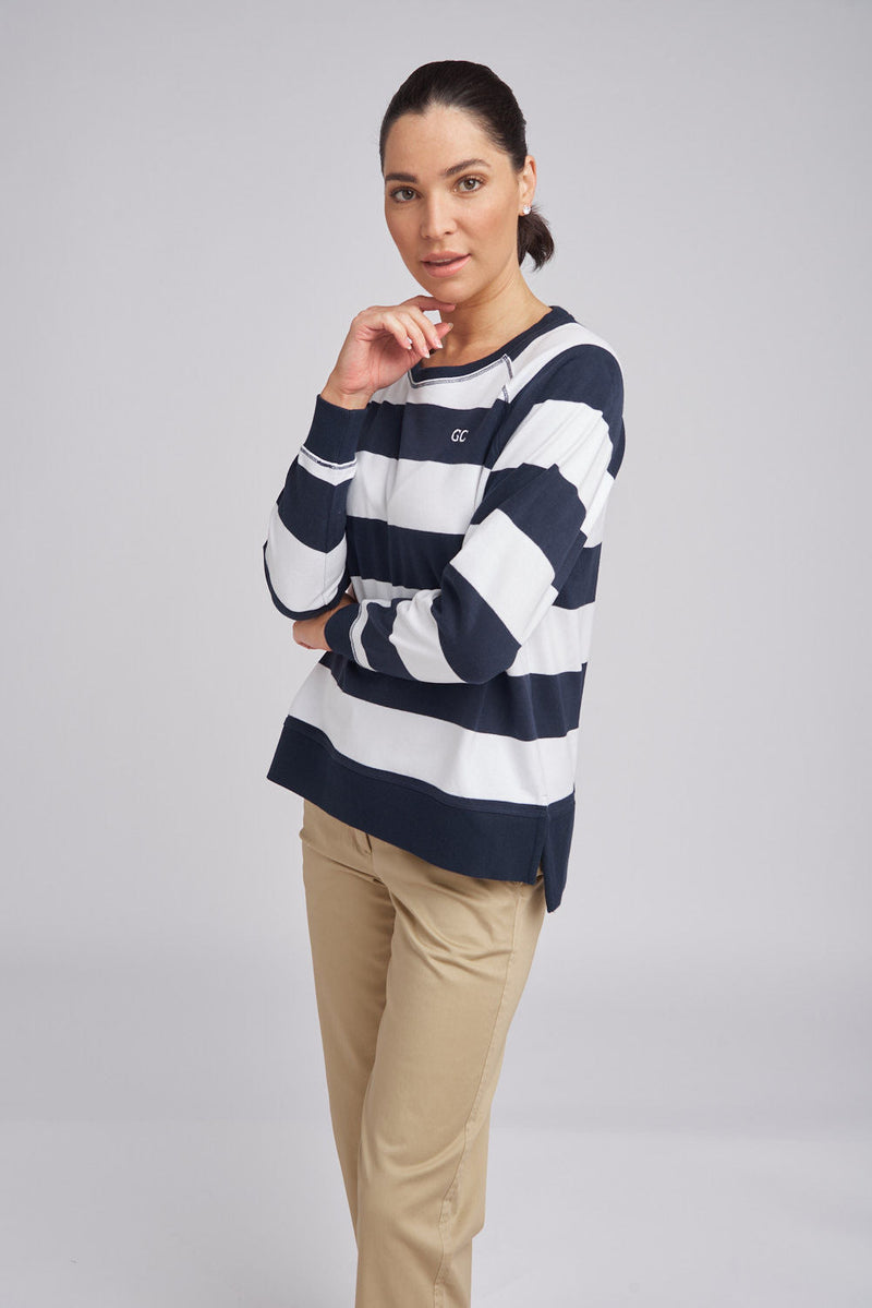 Stripe Sweater Navy/White